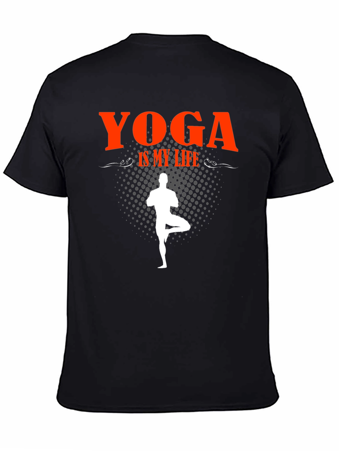 Yoga Is My Life Black Graphic T-Shirt