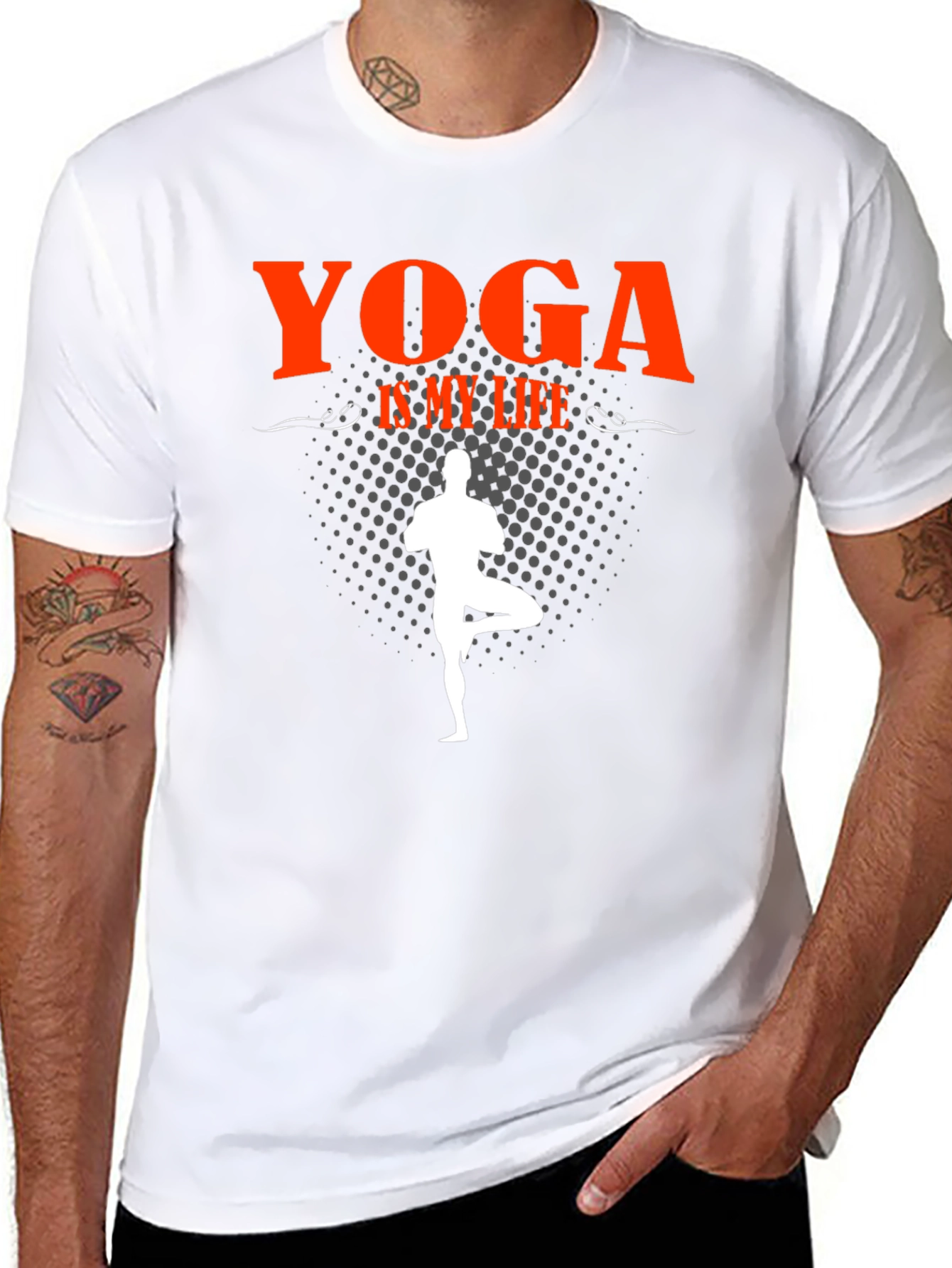 Yoga Is My Life Black Graphic T-Shirt