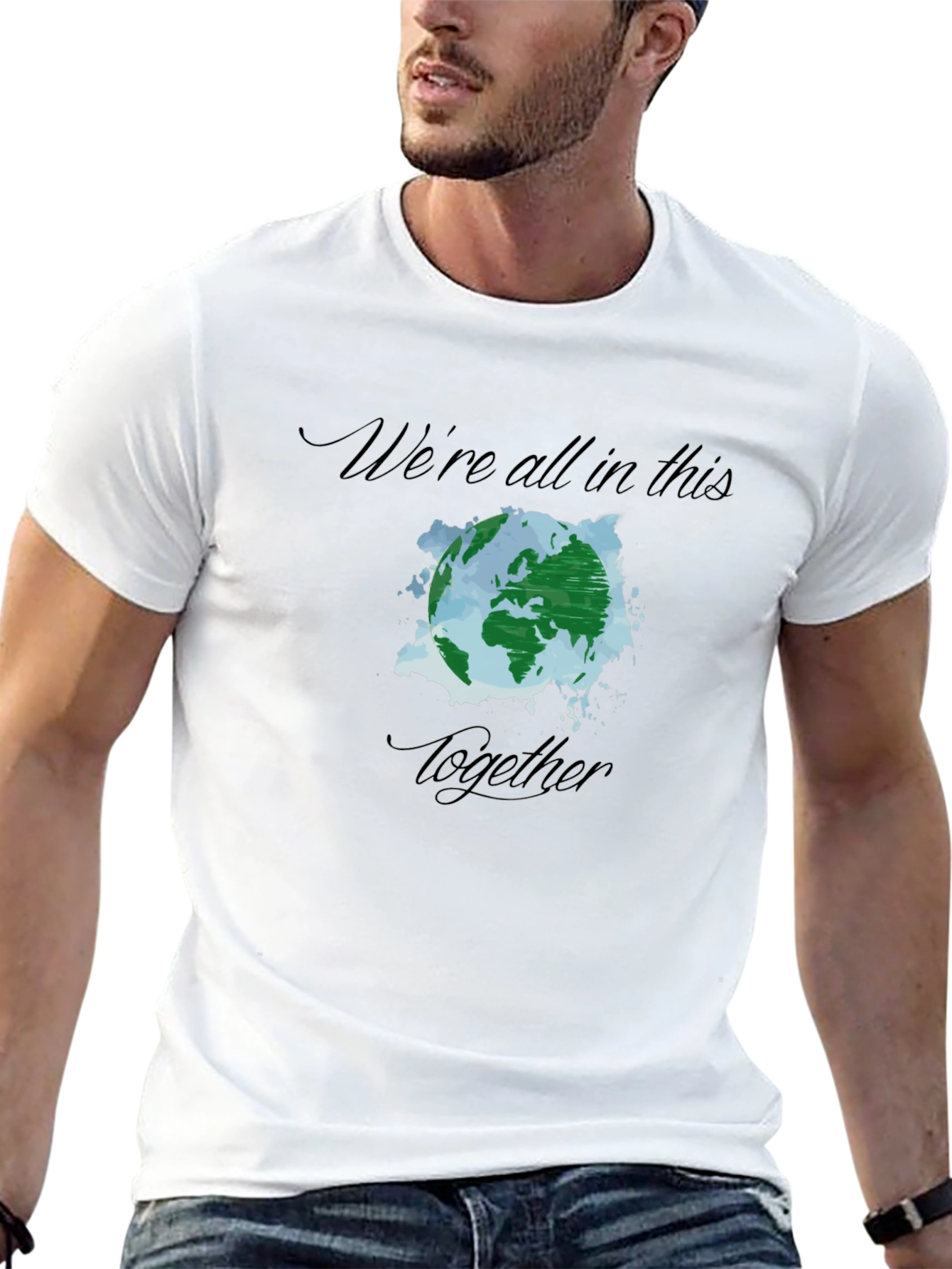 Earth Together T-Shirt -  Unisex Black Tee