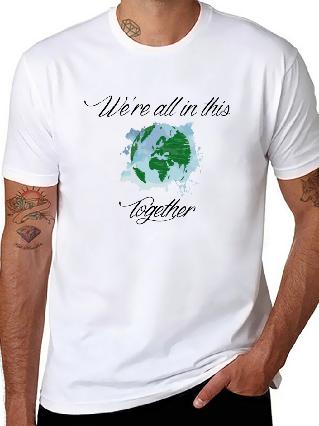 Earth Together T-Shirt -  Unisex Black Tee