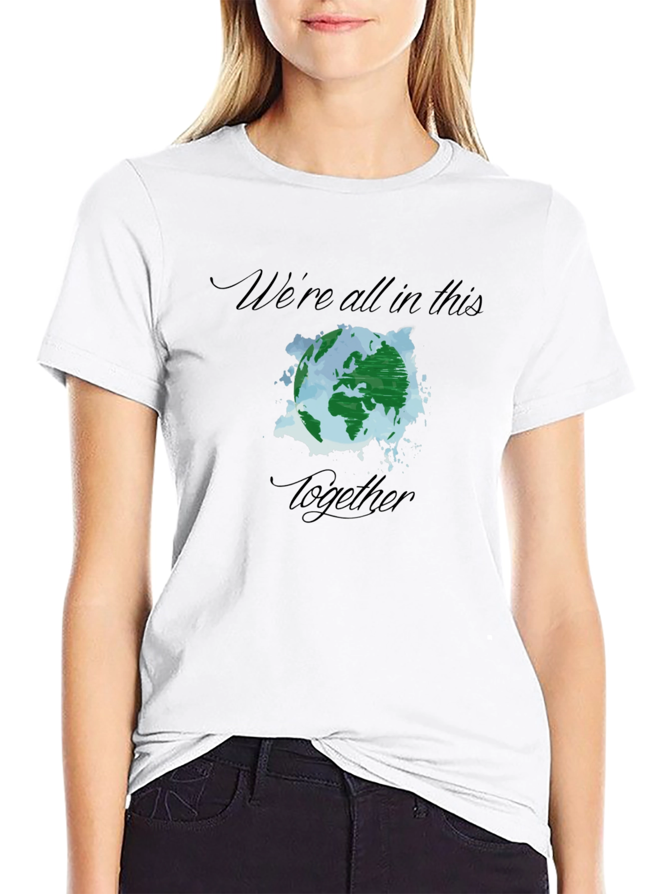 Earth Together T-Shirt -  Unisex Black Tee