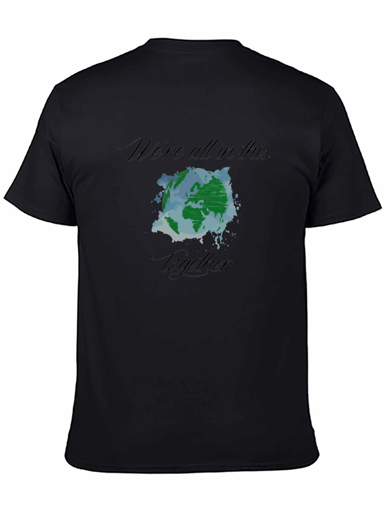 Earth Together T-Shirt -  Unisex Black Tee