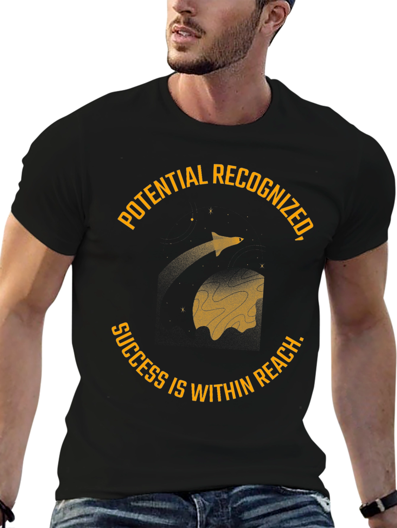 Potential Recognized Black Graphic T-Shirt