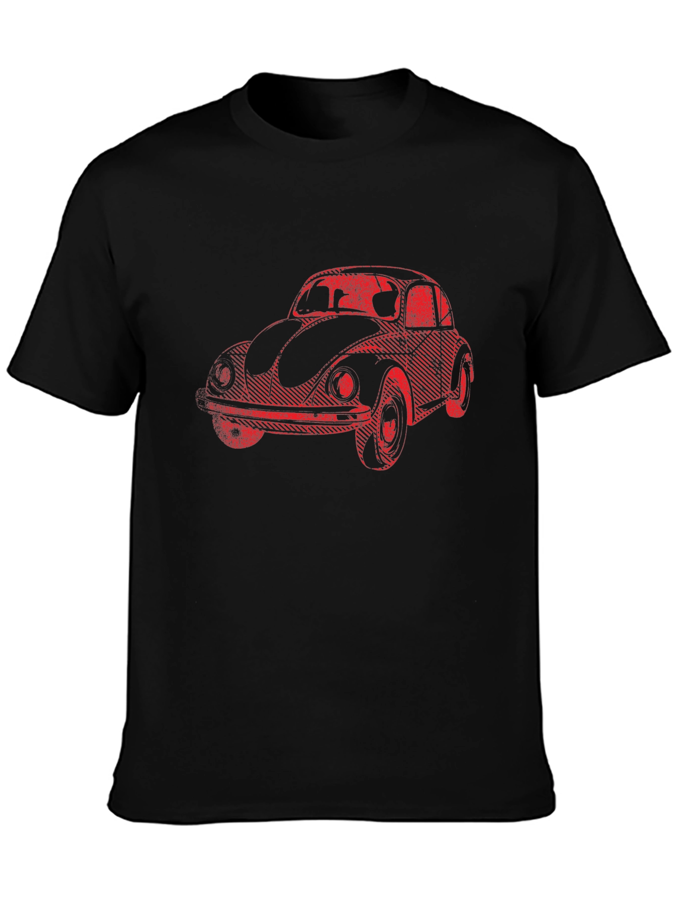 Vintage Beetle Car Graphic Tee - Black
