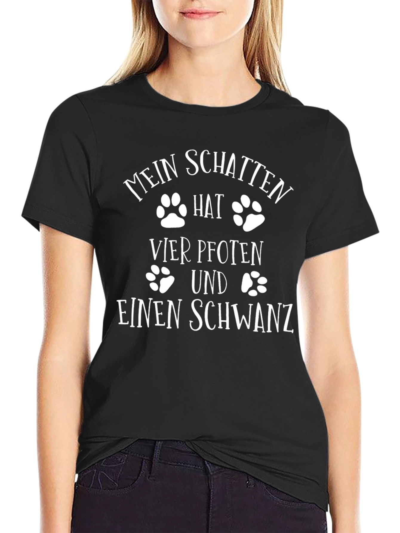 Mein Schatten T-Shirt Vier Pfoten und Einen Schwanz Tee