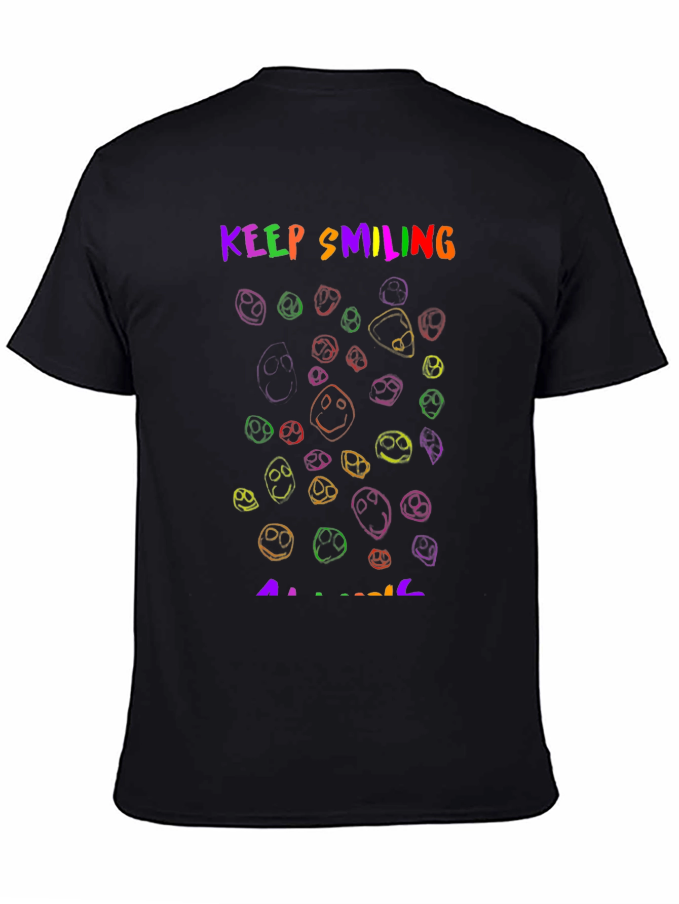 Keep Smiling T-Shirt - Rainbow Smiley Faces