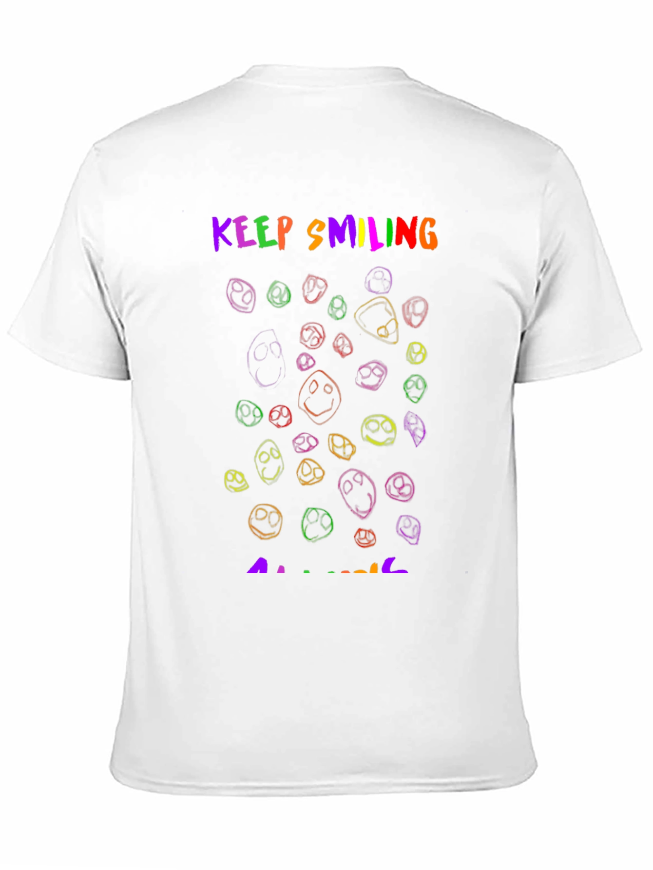 Keep Smiling T-Shirt - Rainbow Smiley Faces
