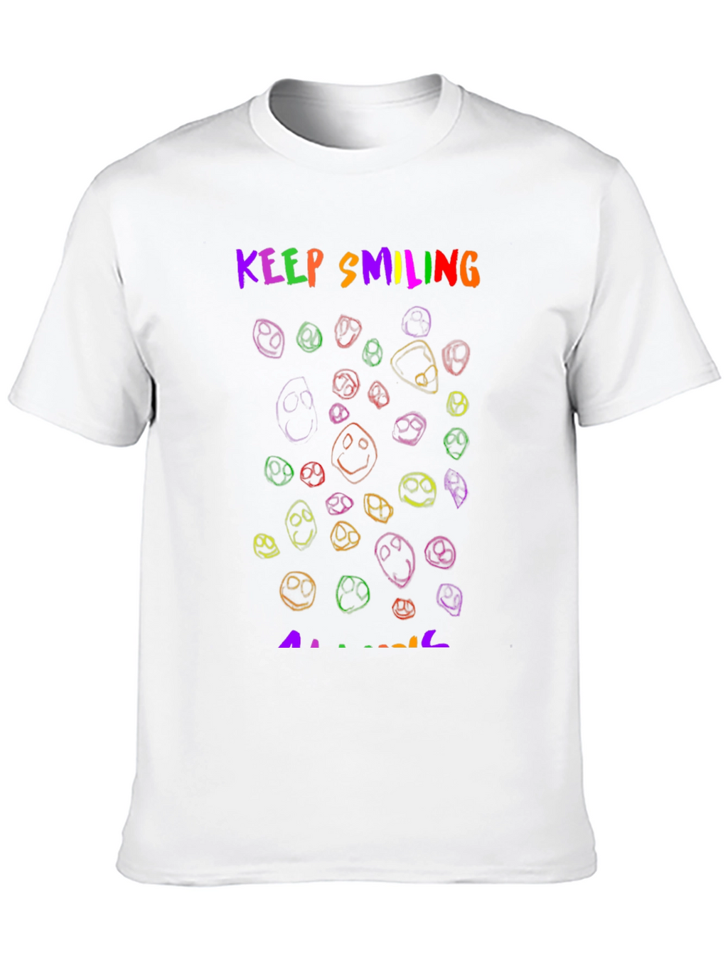 Keep Smiling T-Shirt - Rainbow Smiley Faces