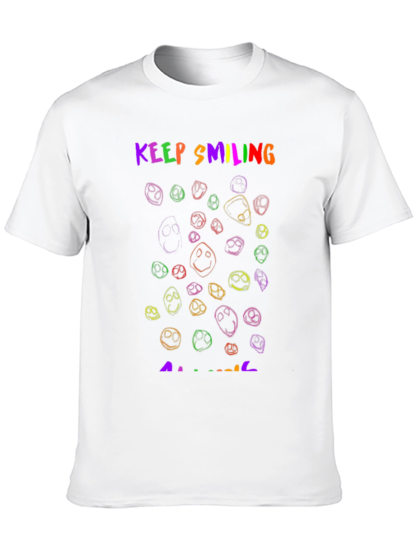 Keep Smiling T-Shirt - Rainbow Smiley Faces