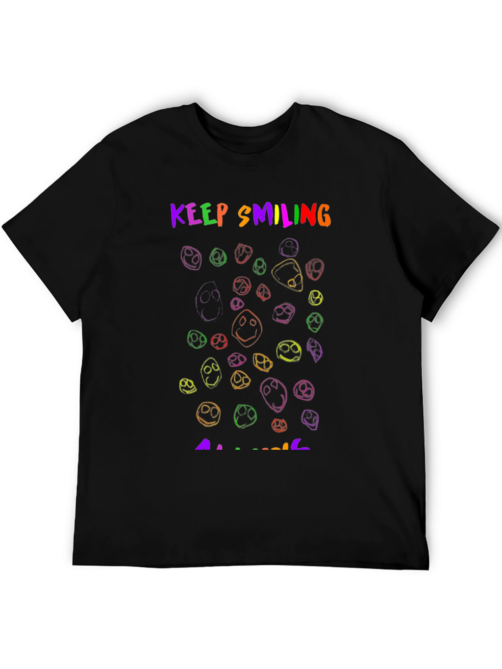 Keep Smiling T-Shirt - Rainbow Smiley Faces