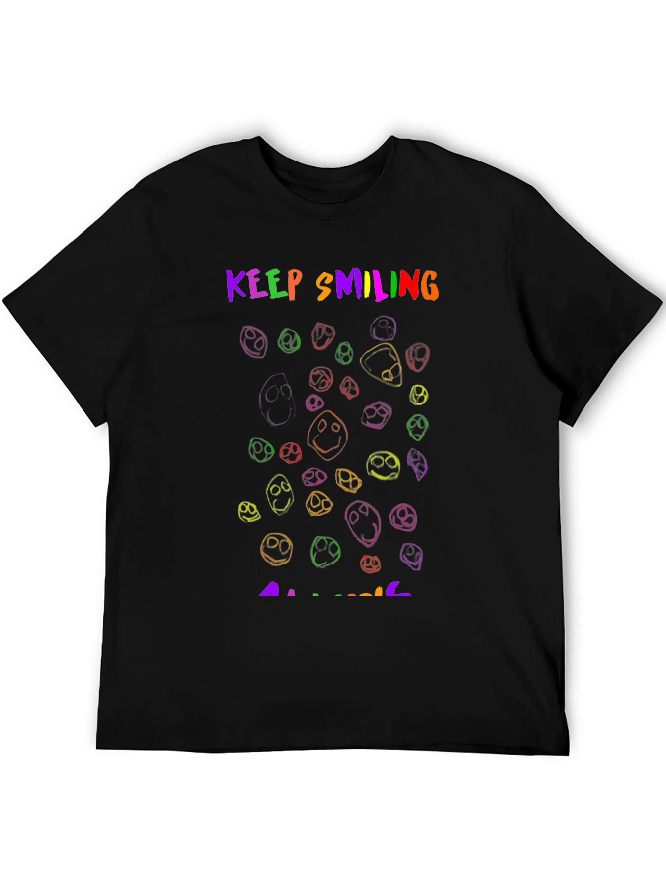 Keep Smiling T-Shirt - Rainbow Smiley Faces