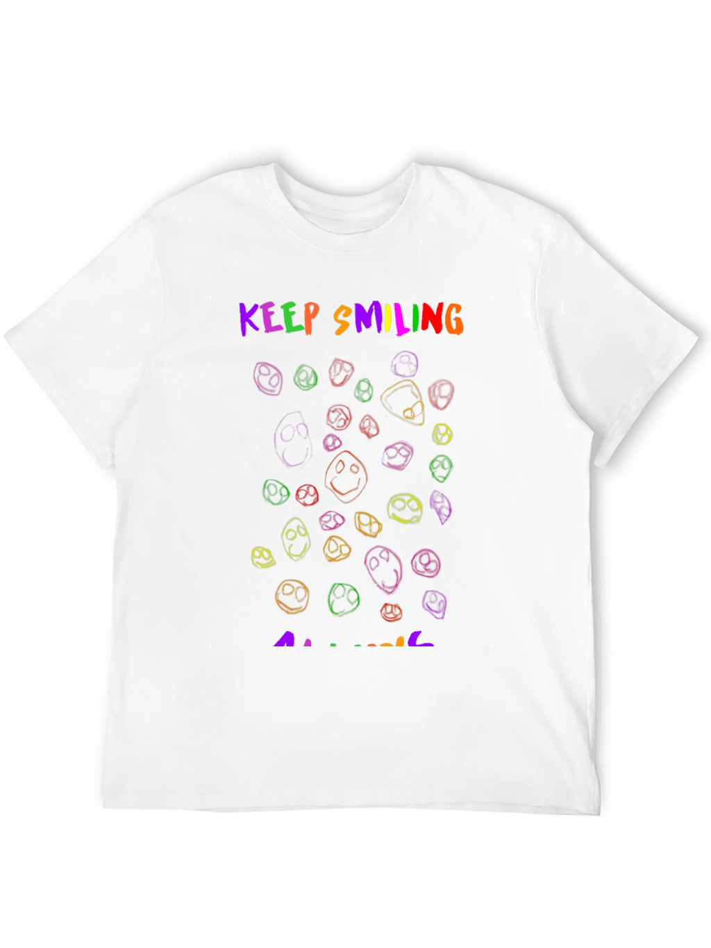 Keep Smiling T-Shirt - Rainbow Smiley Faces