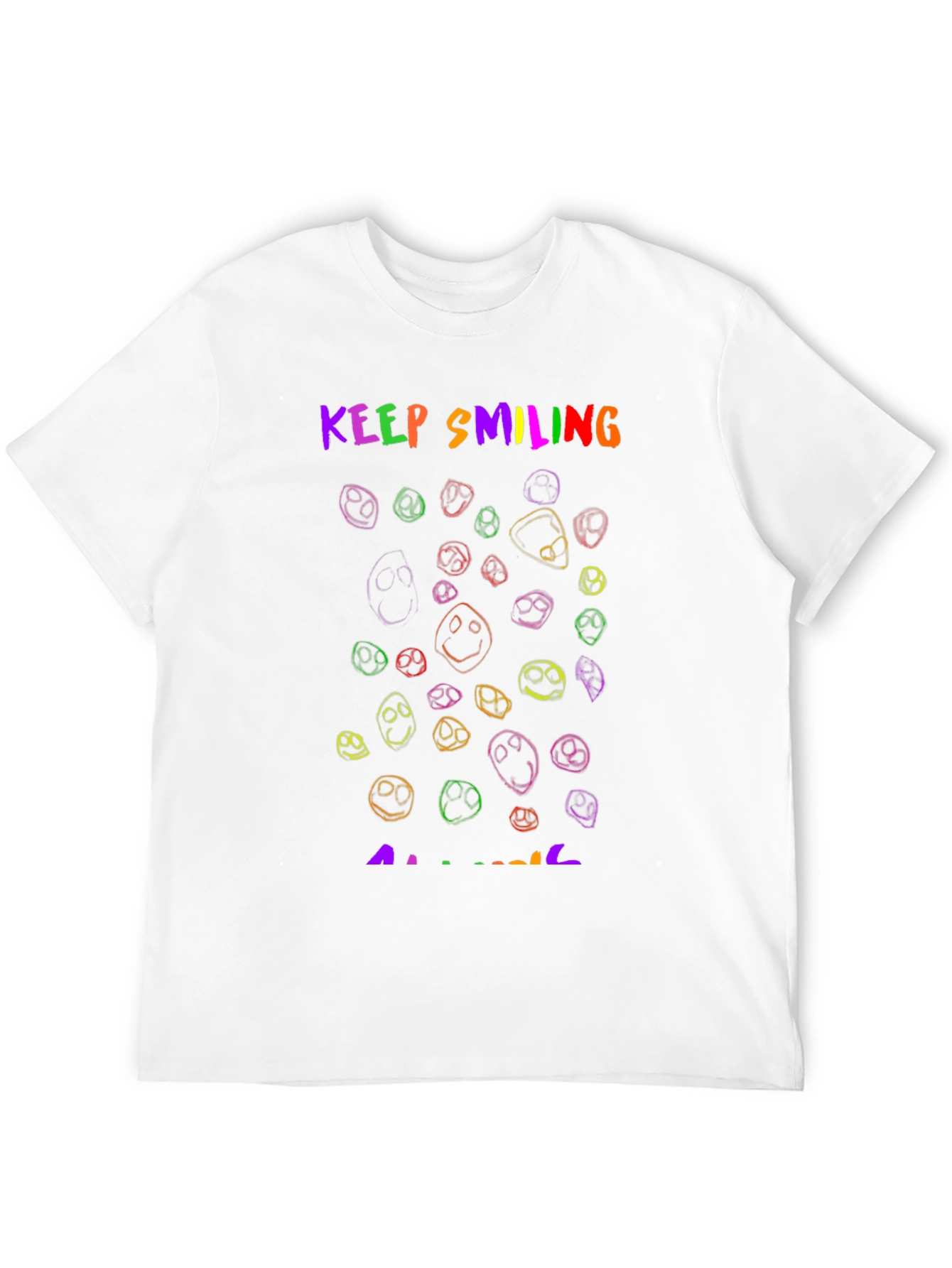 Keep Smiling T-Shirt - Rainbow Smiley Faces