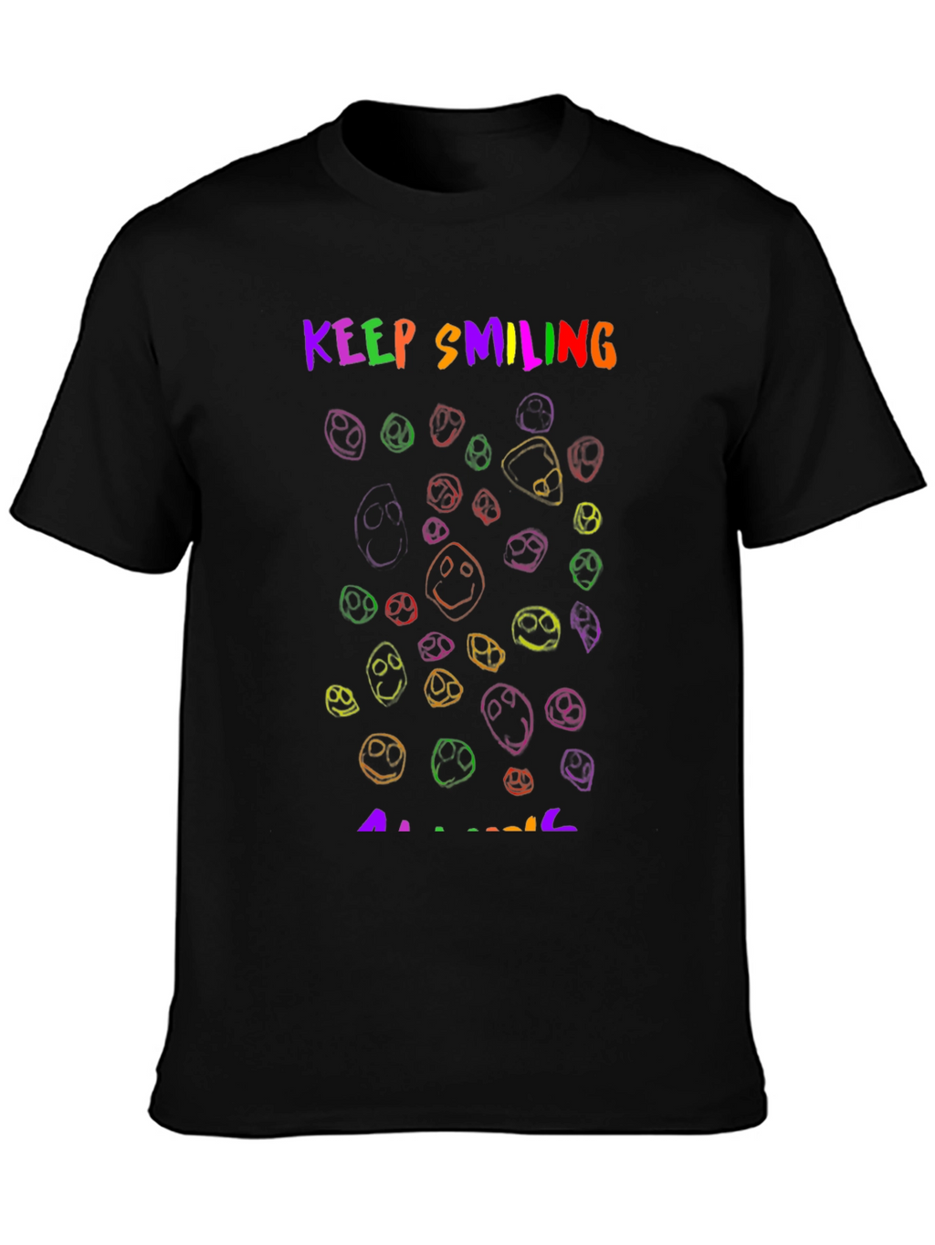 Keep Smiling T-Shirt - Rainbow Smiley Faces