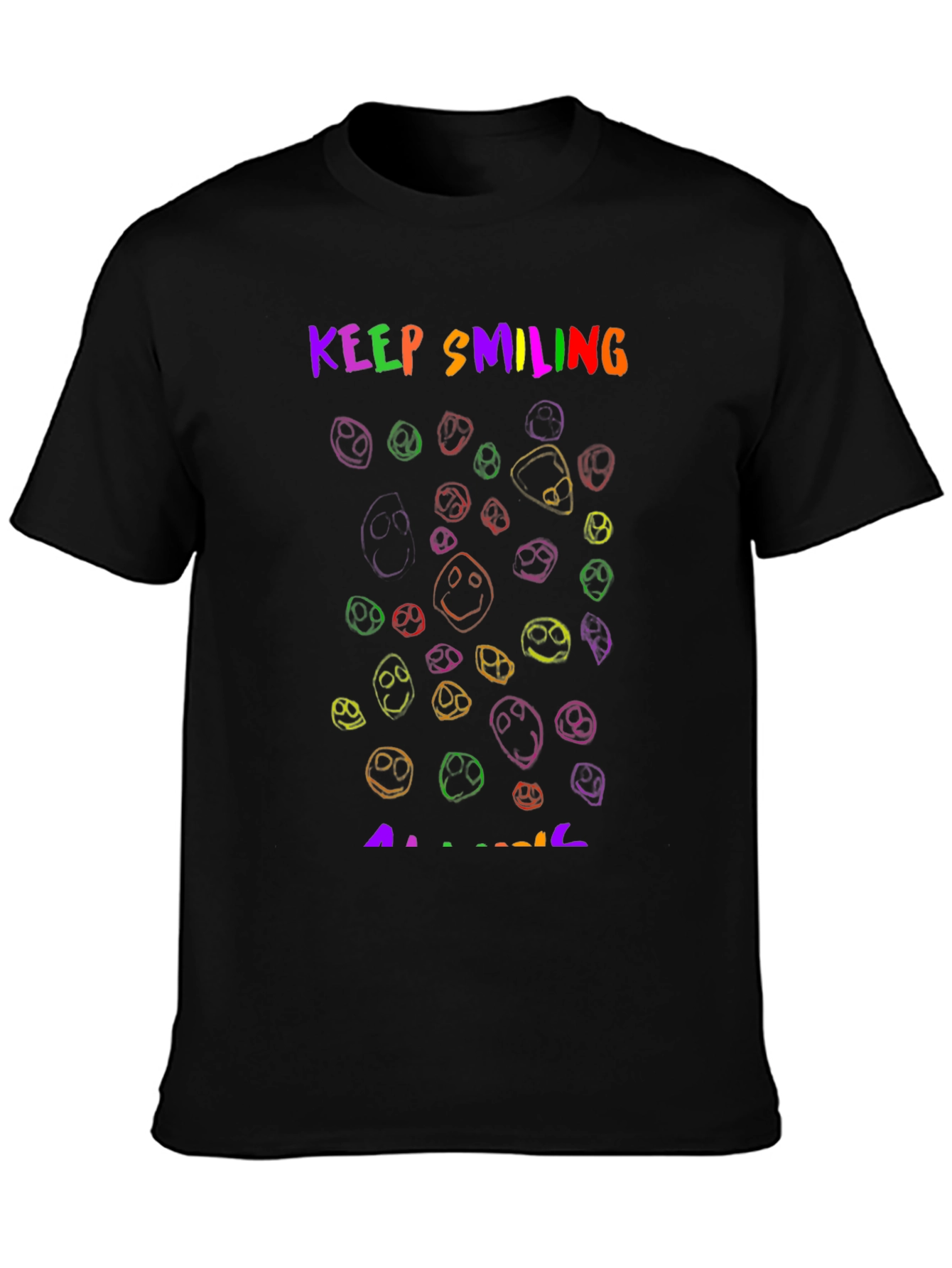 Keep Smiling T-Shirt - Rainbow Smiley Faces