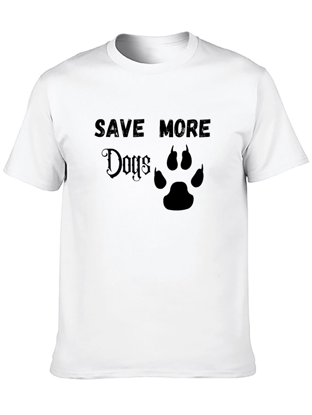 Save More Dogs T-Shirt - Paw Print Design