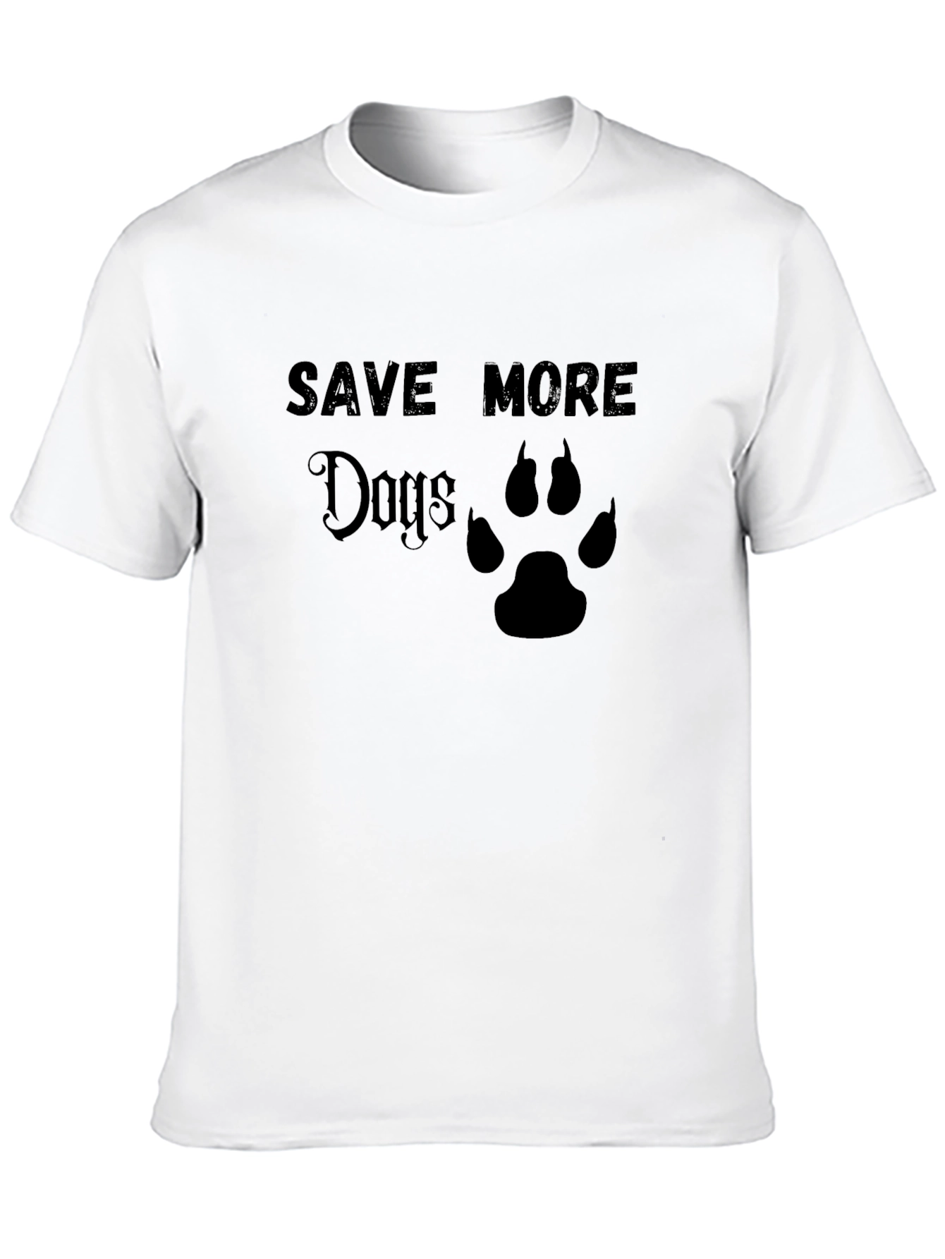 Save More Dogs T-Shirt - Paw Print Design