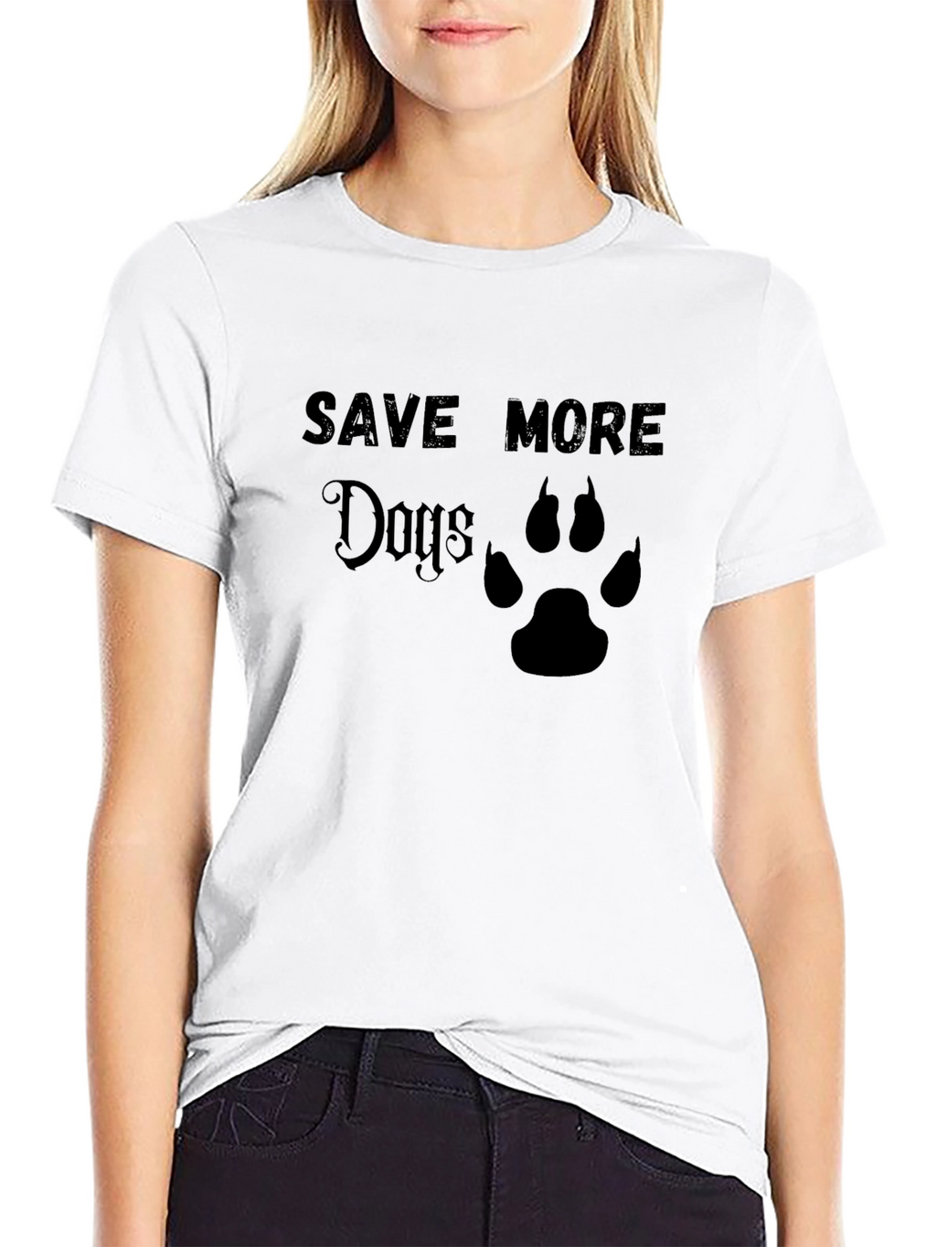 Save More Dogs T-Shirt - Paw Print Design