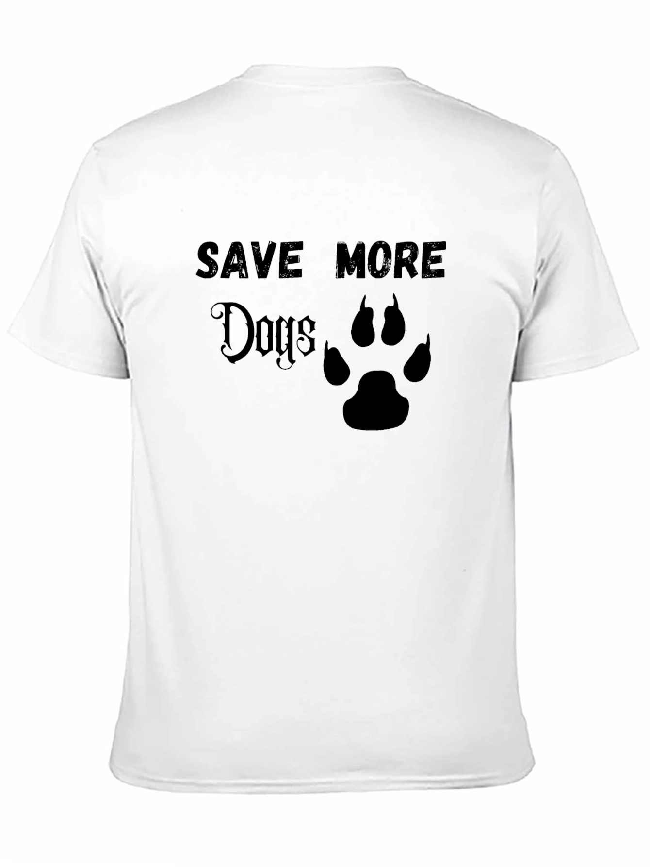 Save More Dogs T-Shirt - Paw Print Design