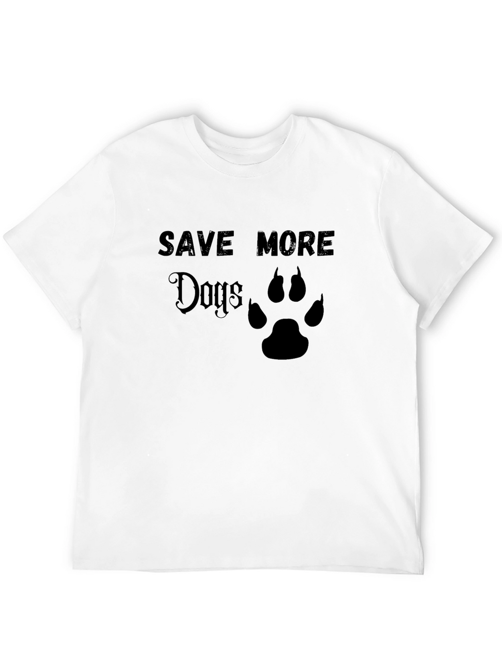 Save More Dogs T-Shirt - Paw Print Design