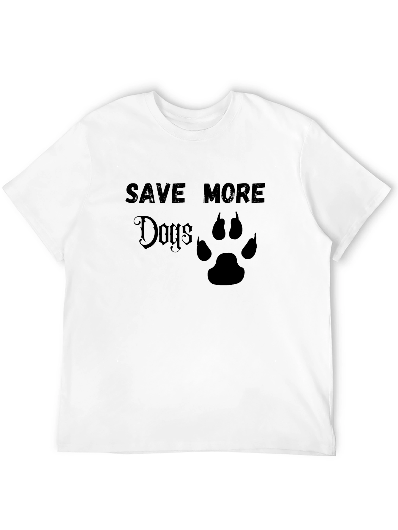 Save More Dogs T-Shirt - Paw Print Design