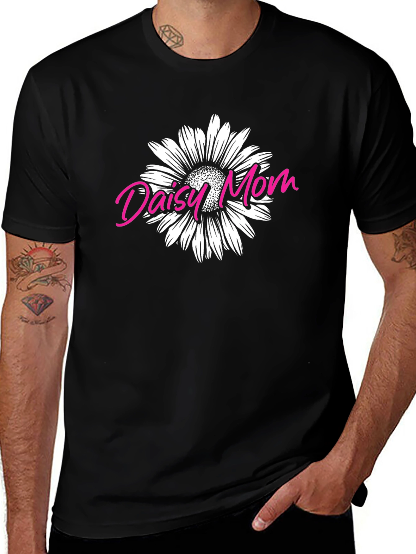 Daisy Mom Graphic Tee - Black Unisex Shirt