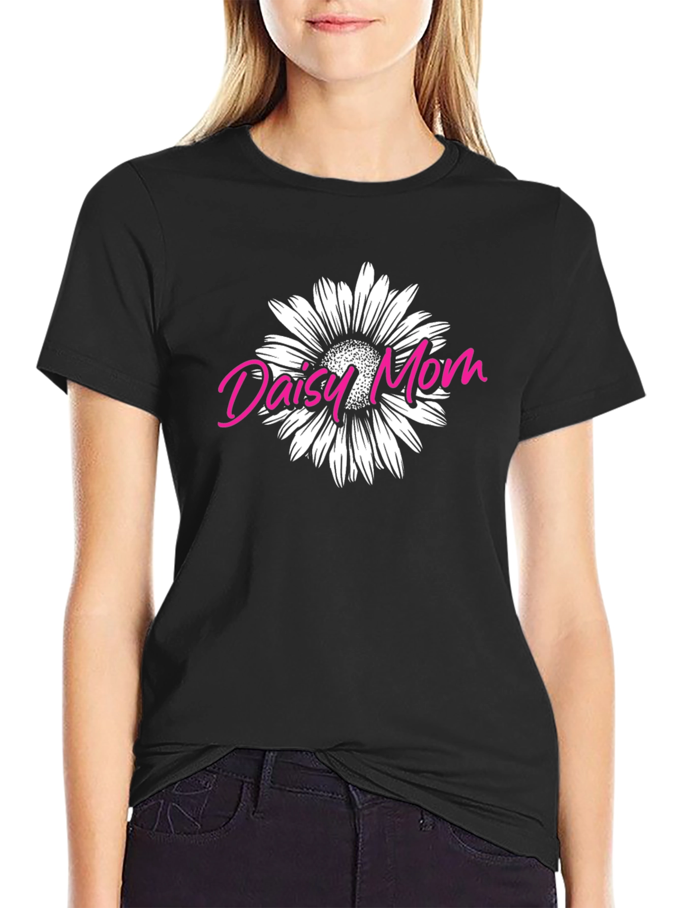 Daisy Mom Graphic Tee - Black Unisex Shirt