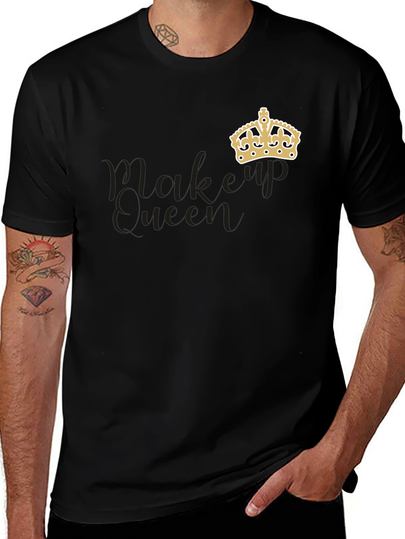 Makeup Queen Crown Graphic Tee - Stylish & Comfortable