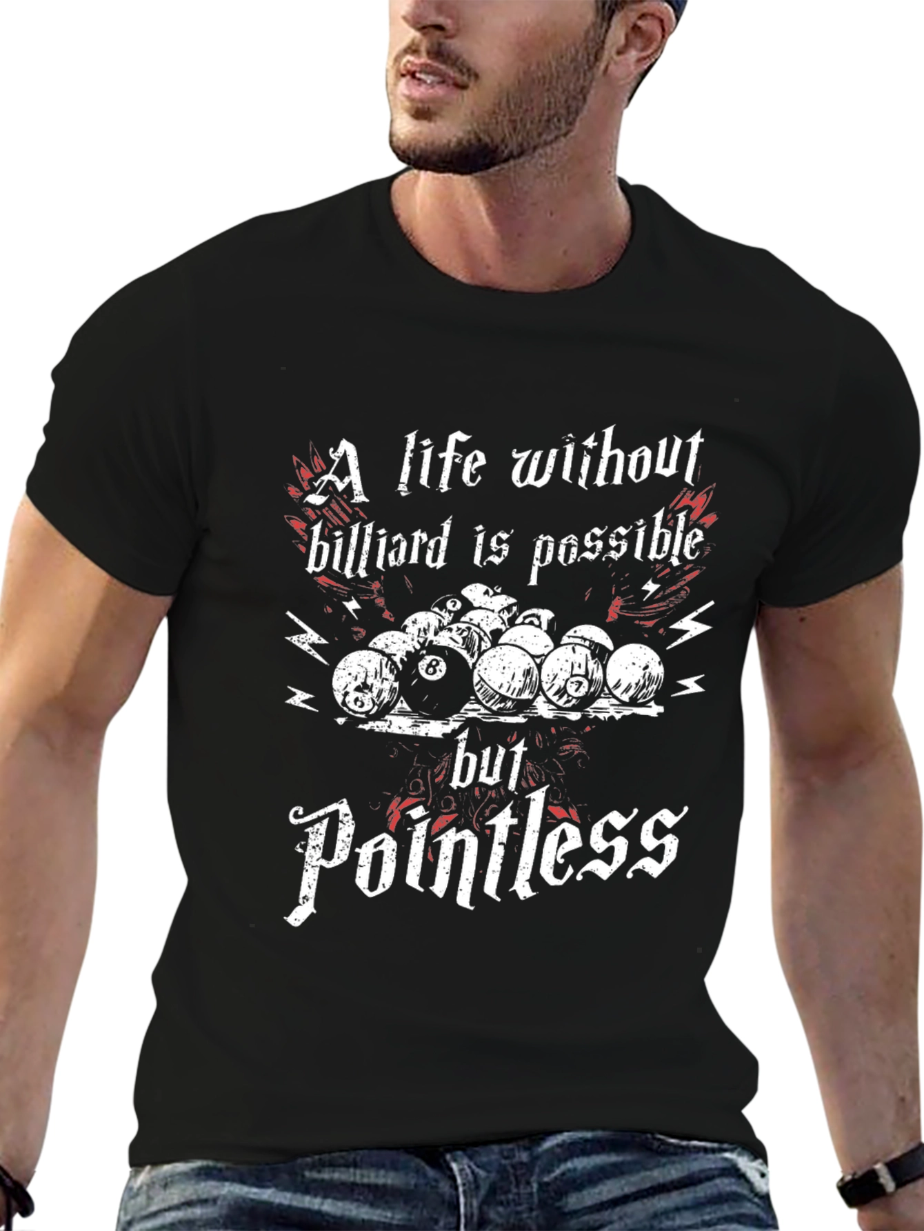 Billiard T-Shirt: A Life Without Billiard is Pointless Tee