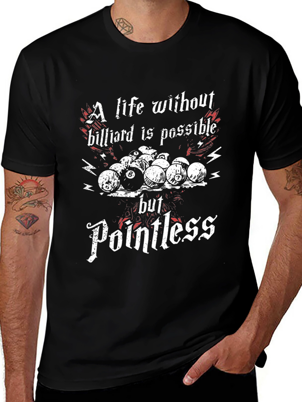 Billiard T-Shirt: A Life Without Billiard is Pointless Tee