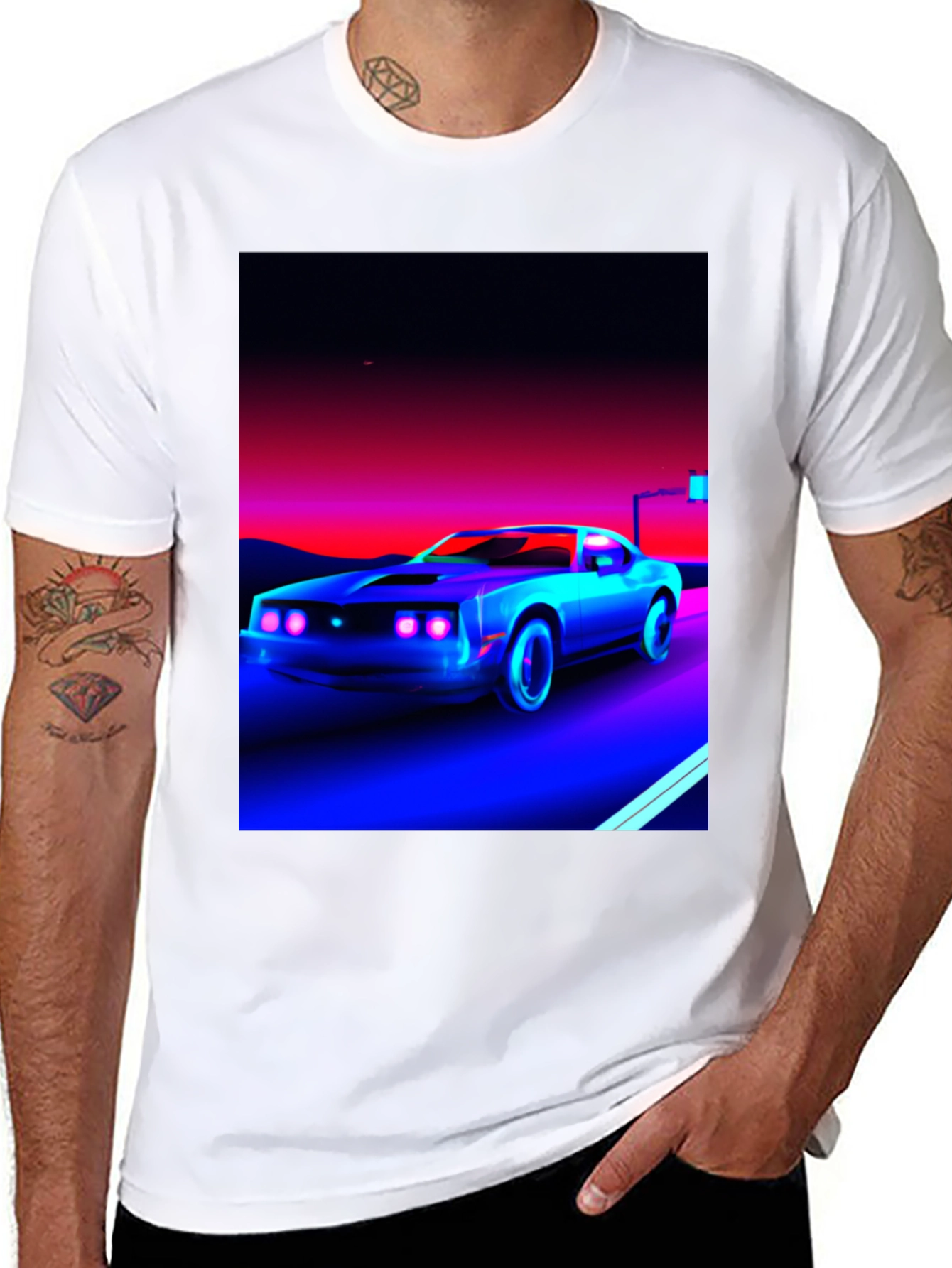 Retro Car Graphic Tee - Black