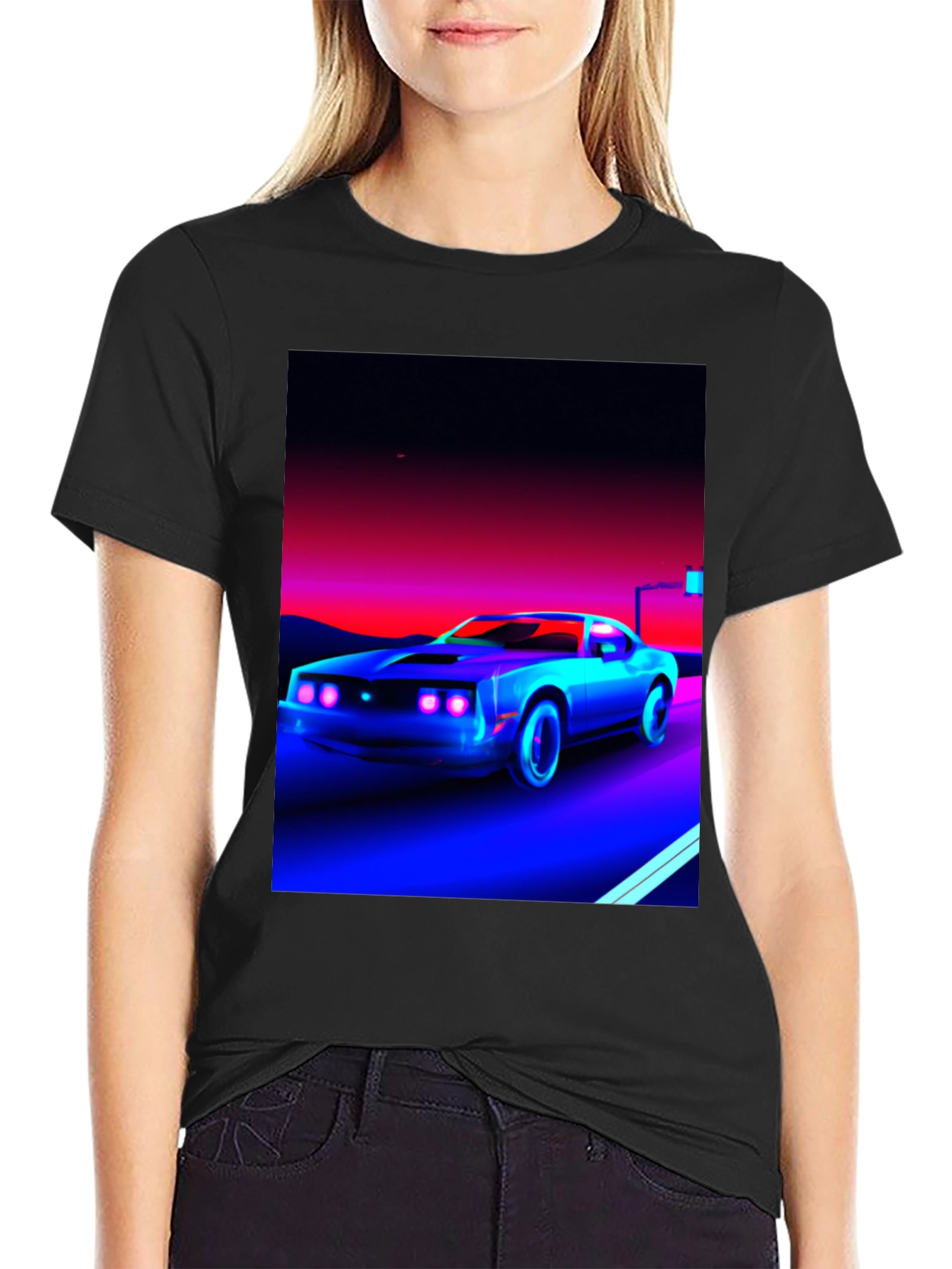 Retro Car Graphic Tee - Black