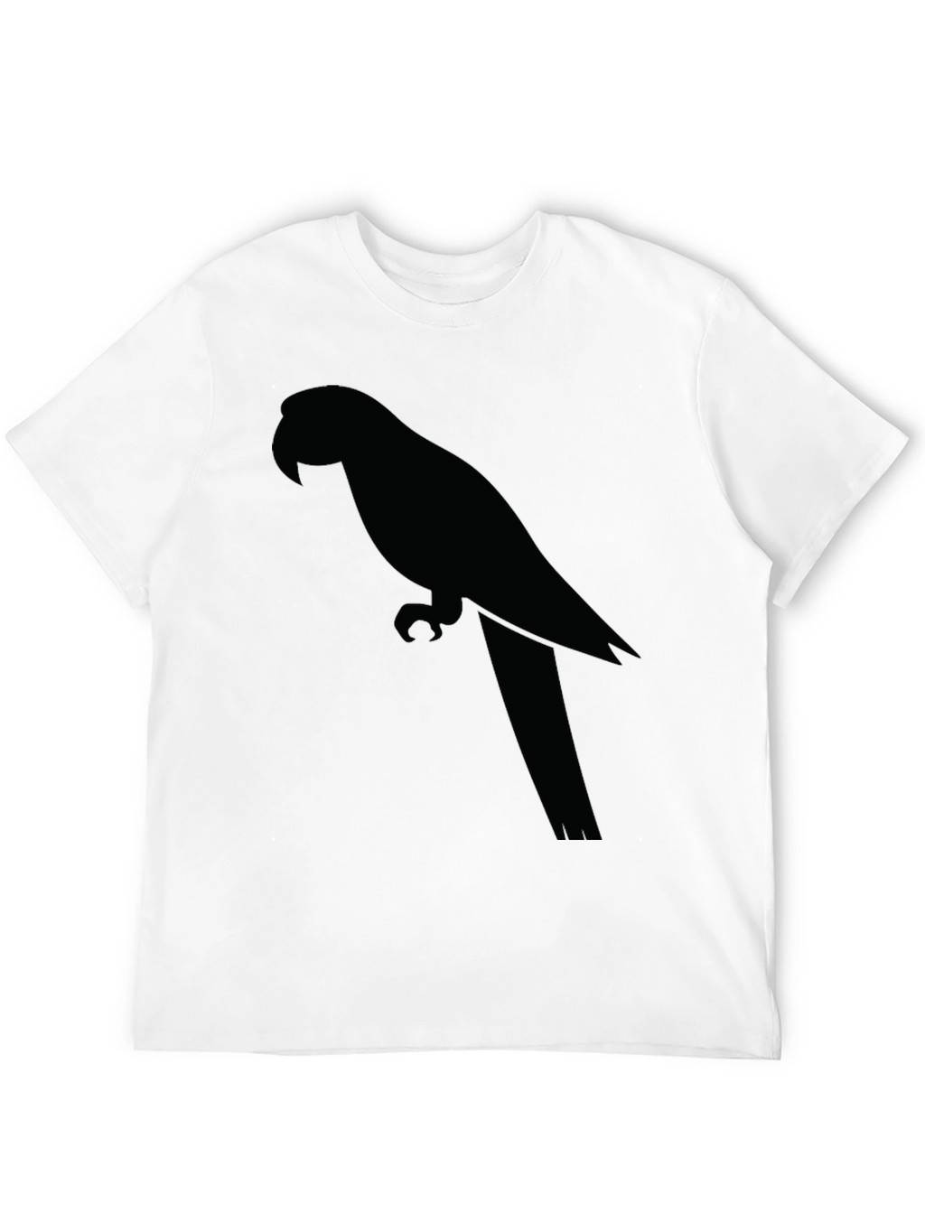 Mens Black T-Shirt with Parrot Graphic