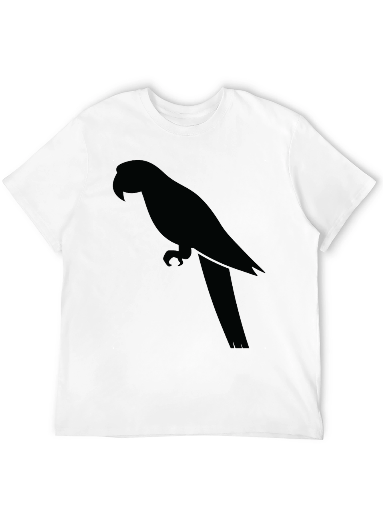 Mens Black T-Shirt with Parrot Graphic