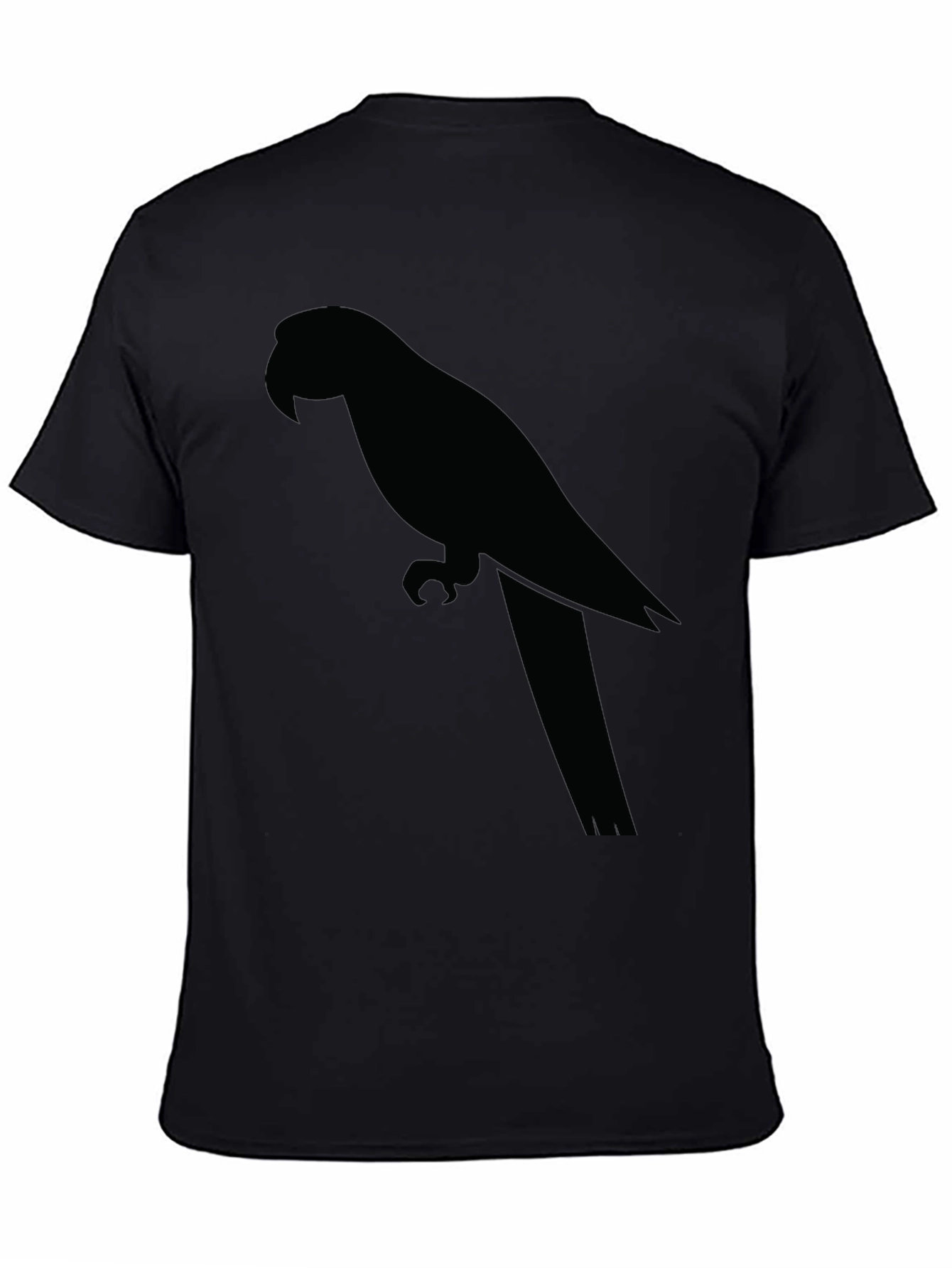 Mens Black T-Shirt with Parrot Graphic