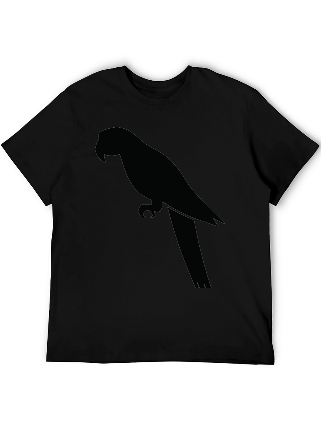Mens Black T-Shirt with Parrot Graphic
