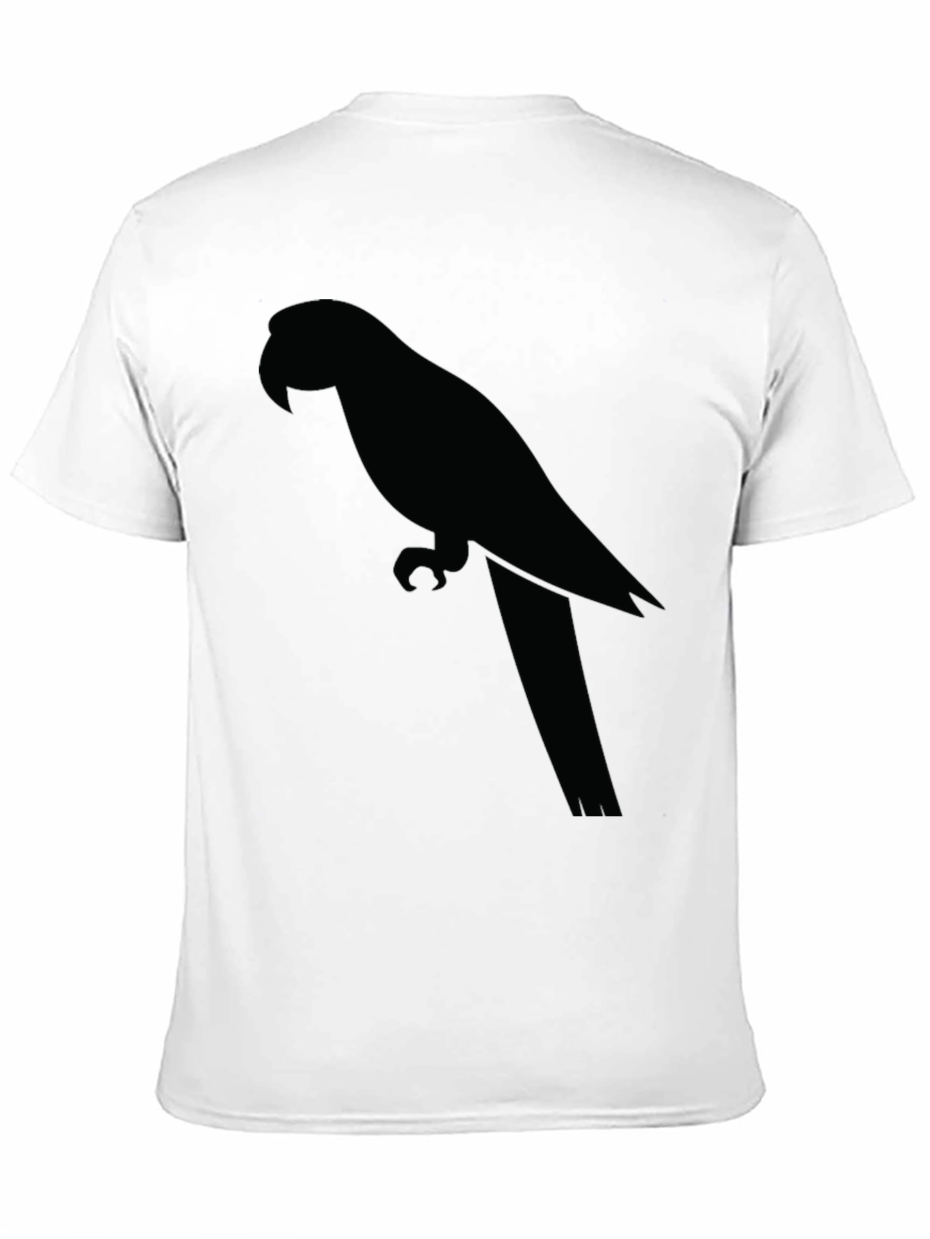 Mens Black T-Shirt with Parrot Graphic