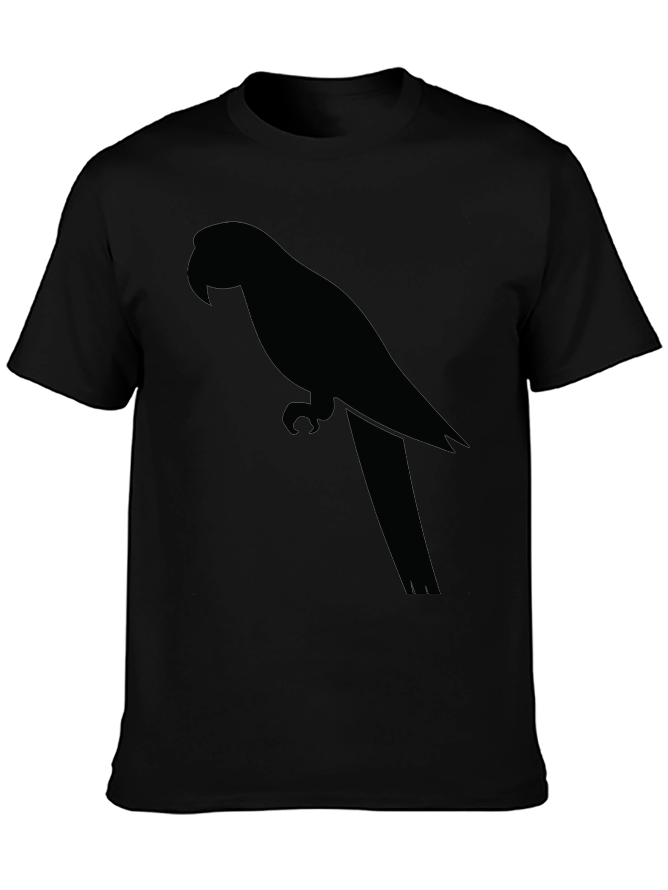 Mens Black T-Shirt with Parrot Graphic