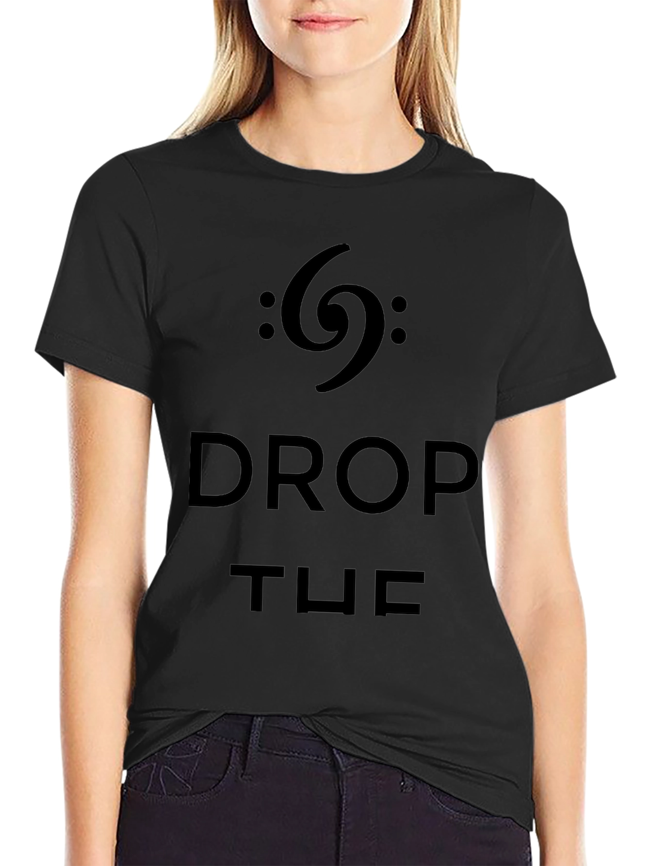 Drop The Bass Clef Graphic T-Shirt - Black
