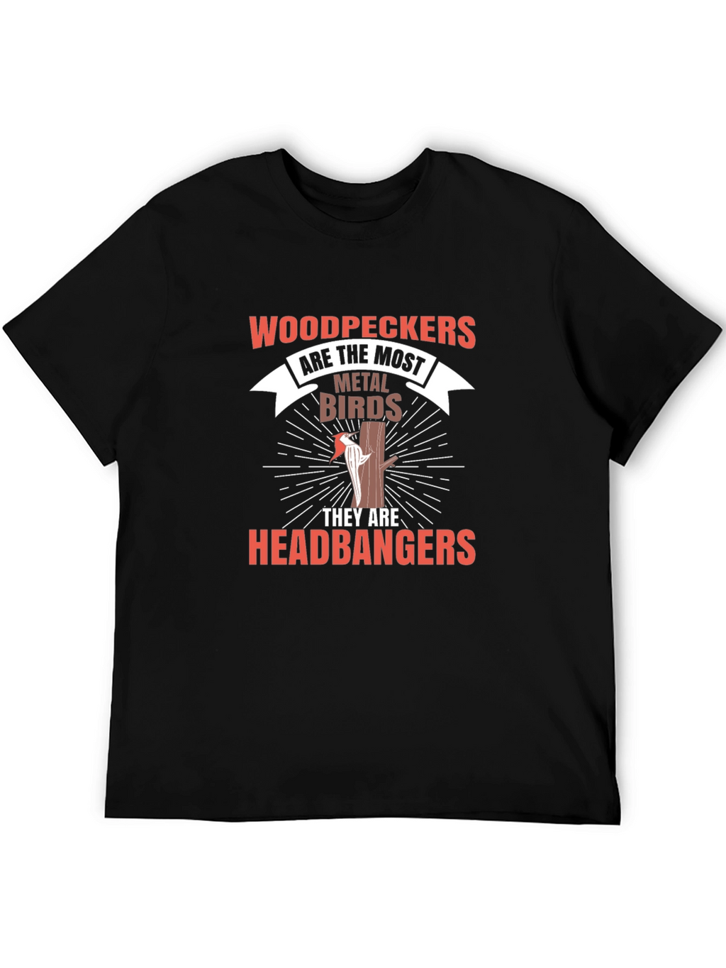 Woodpeckers Metal Birds Headbangers Graphic T-Shirt