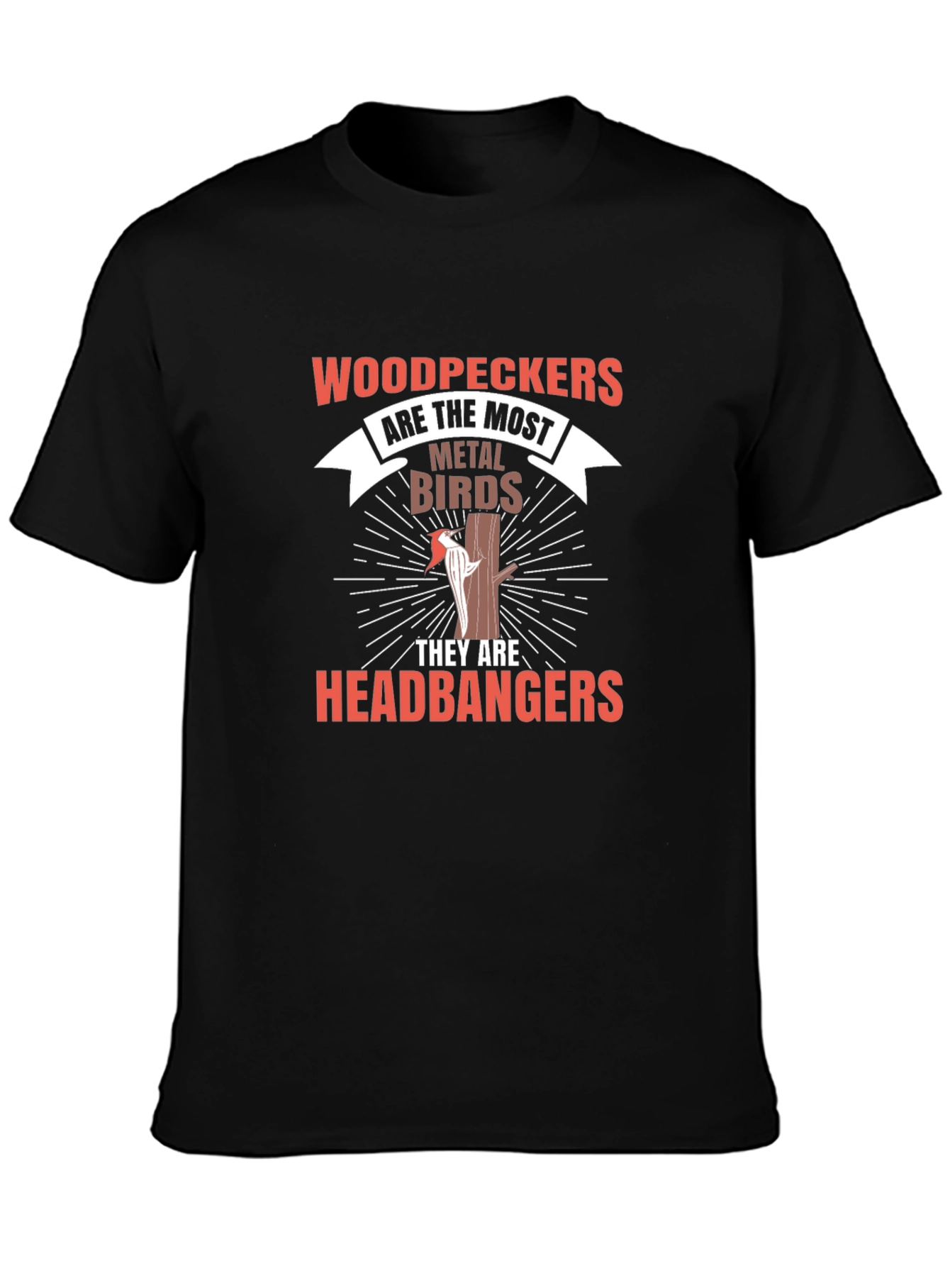 Woodpeckers Metal Birds Headbangers Graphic T-Shirt