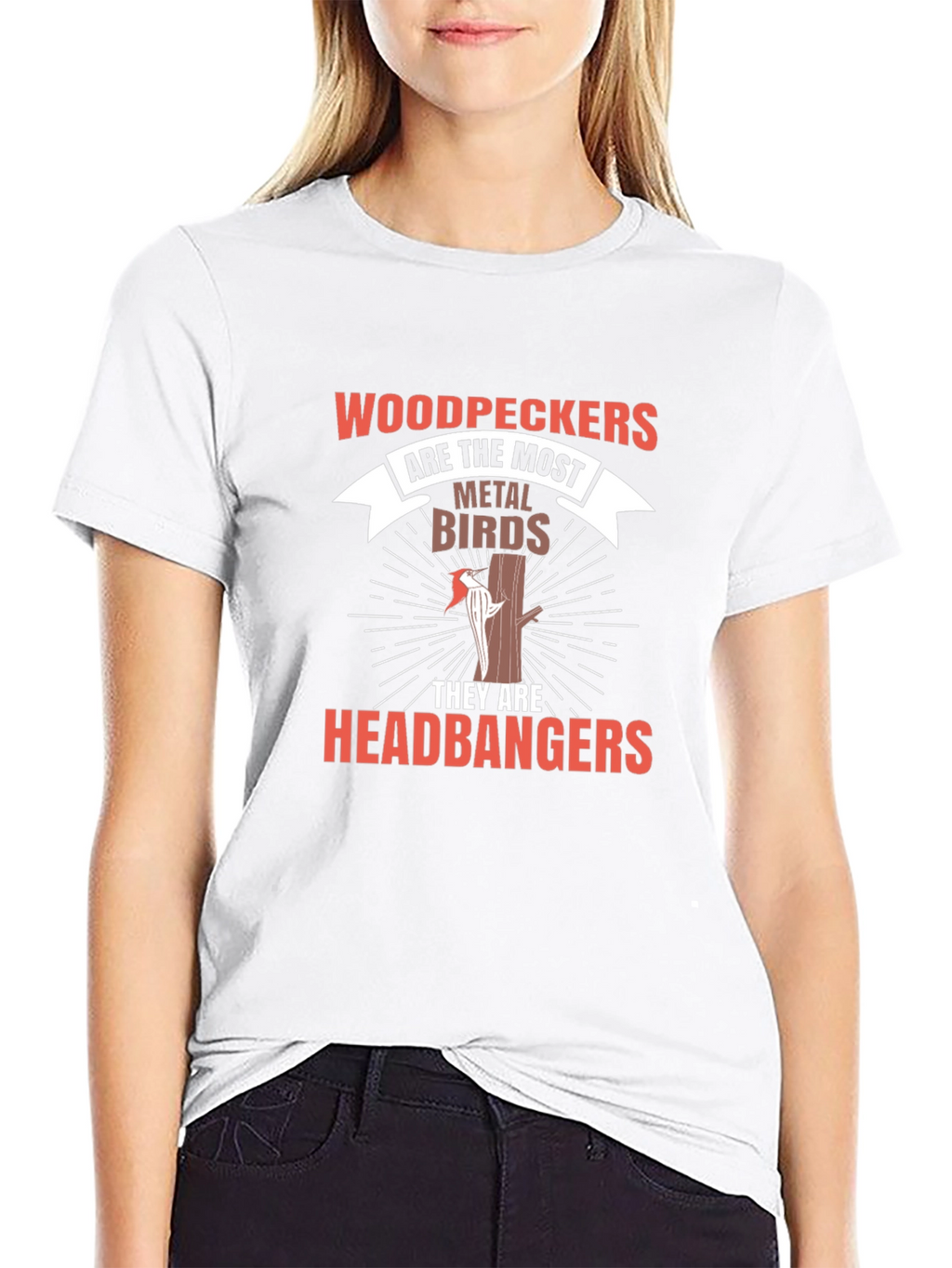 Woodpeckers Metal Birds Headbangers Graphic T-Shirt