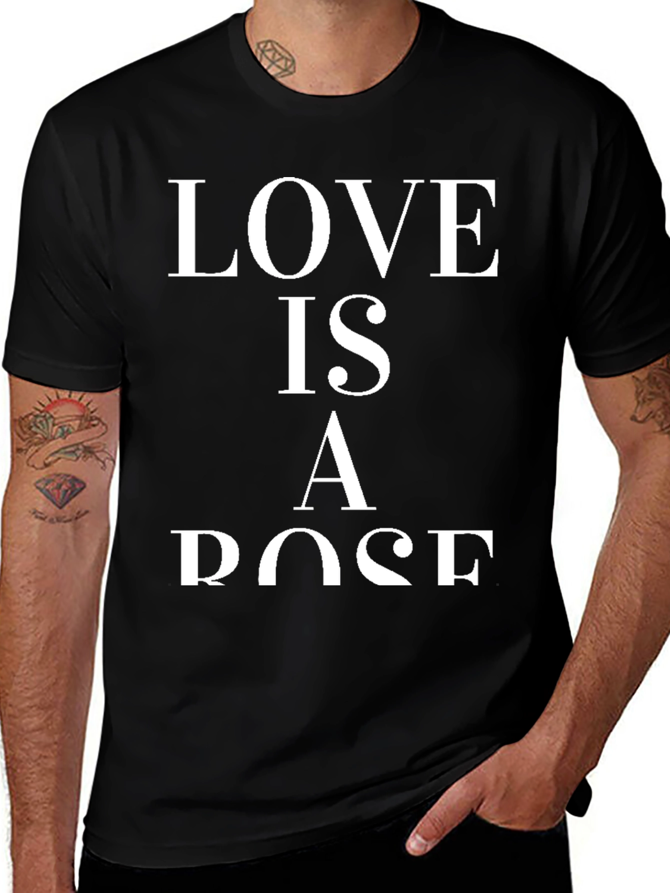 Love Is A Rose Graphic Tee - Black