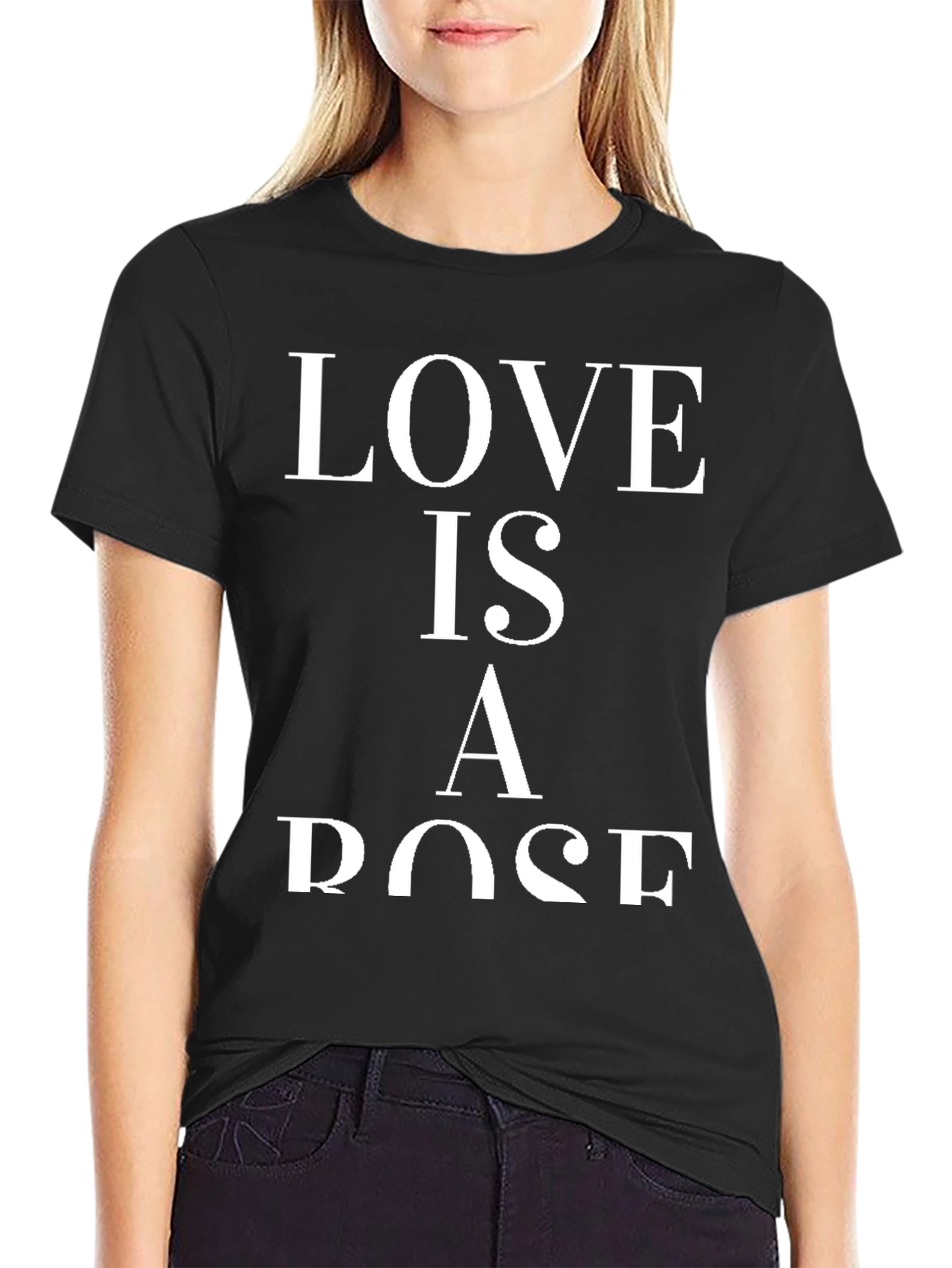 Love Is A Rose Graphic Tee - Black