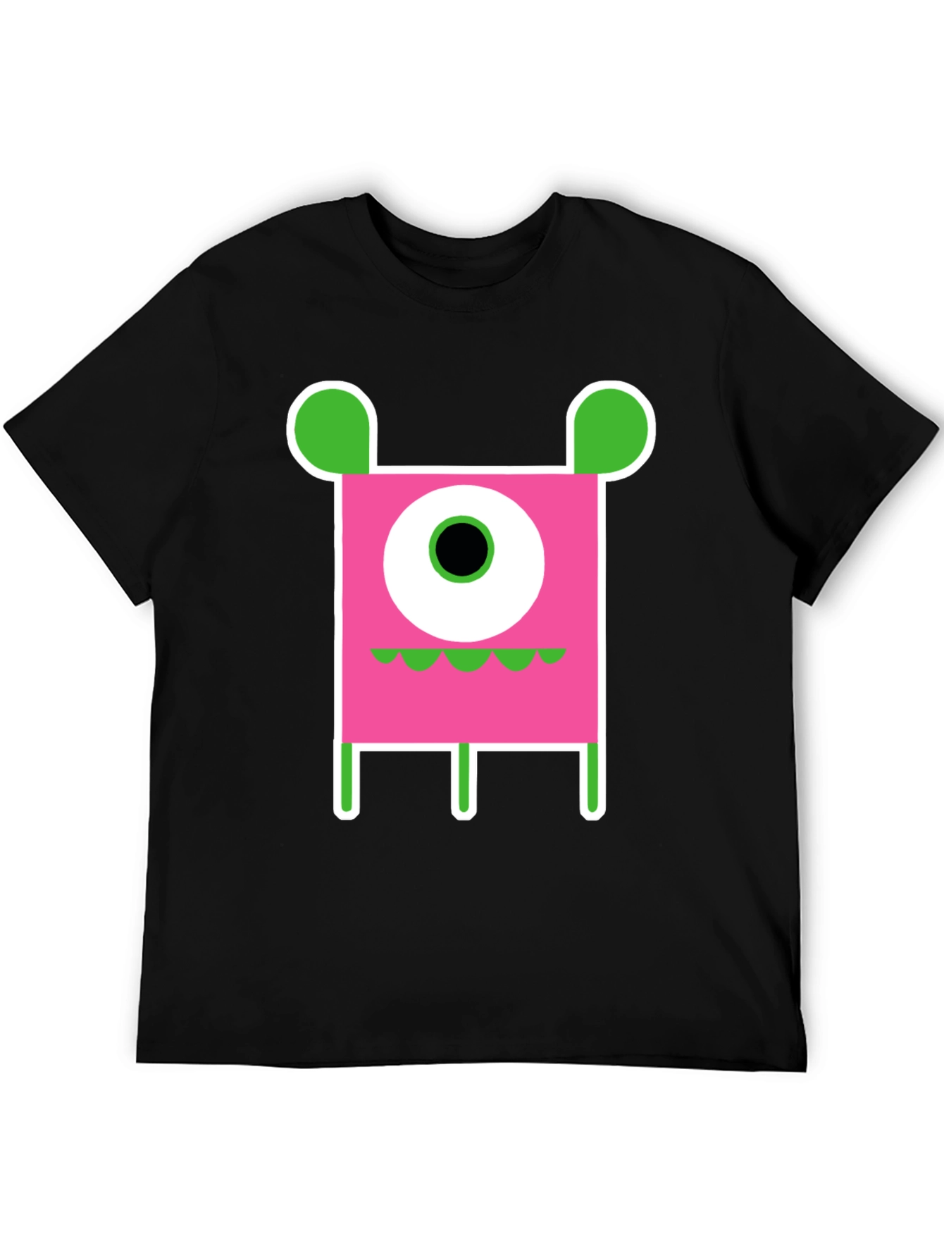 Funky One-Eyed Monster Graphic T-Shirt - Black Cotton Tee
