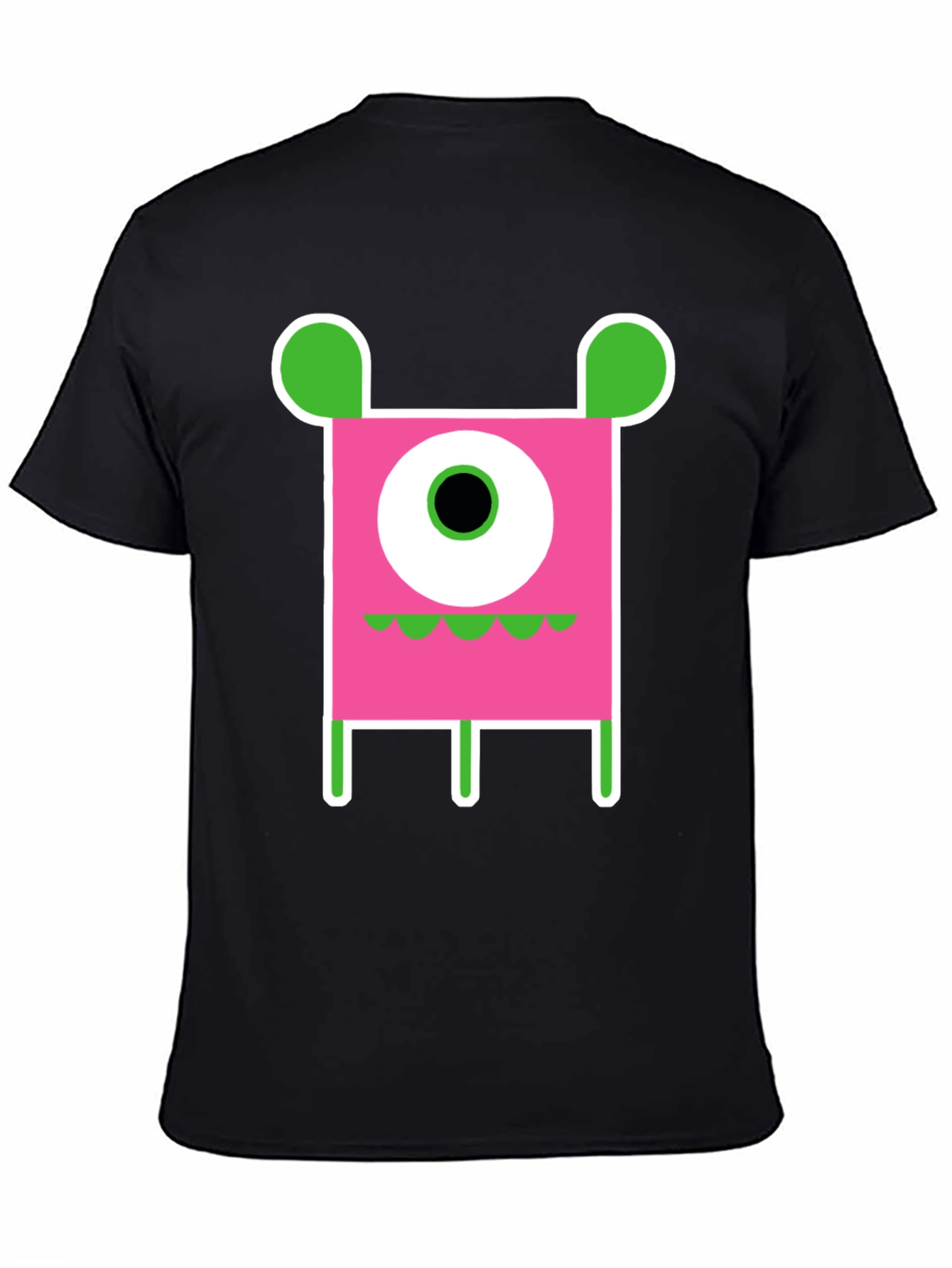 Funky One-Eyed Monster Graphic T-Shirt - Black Cotton Tee