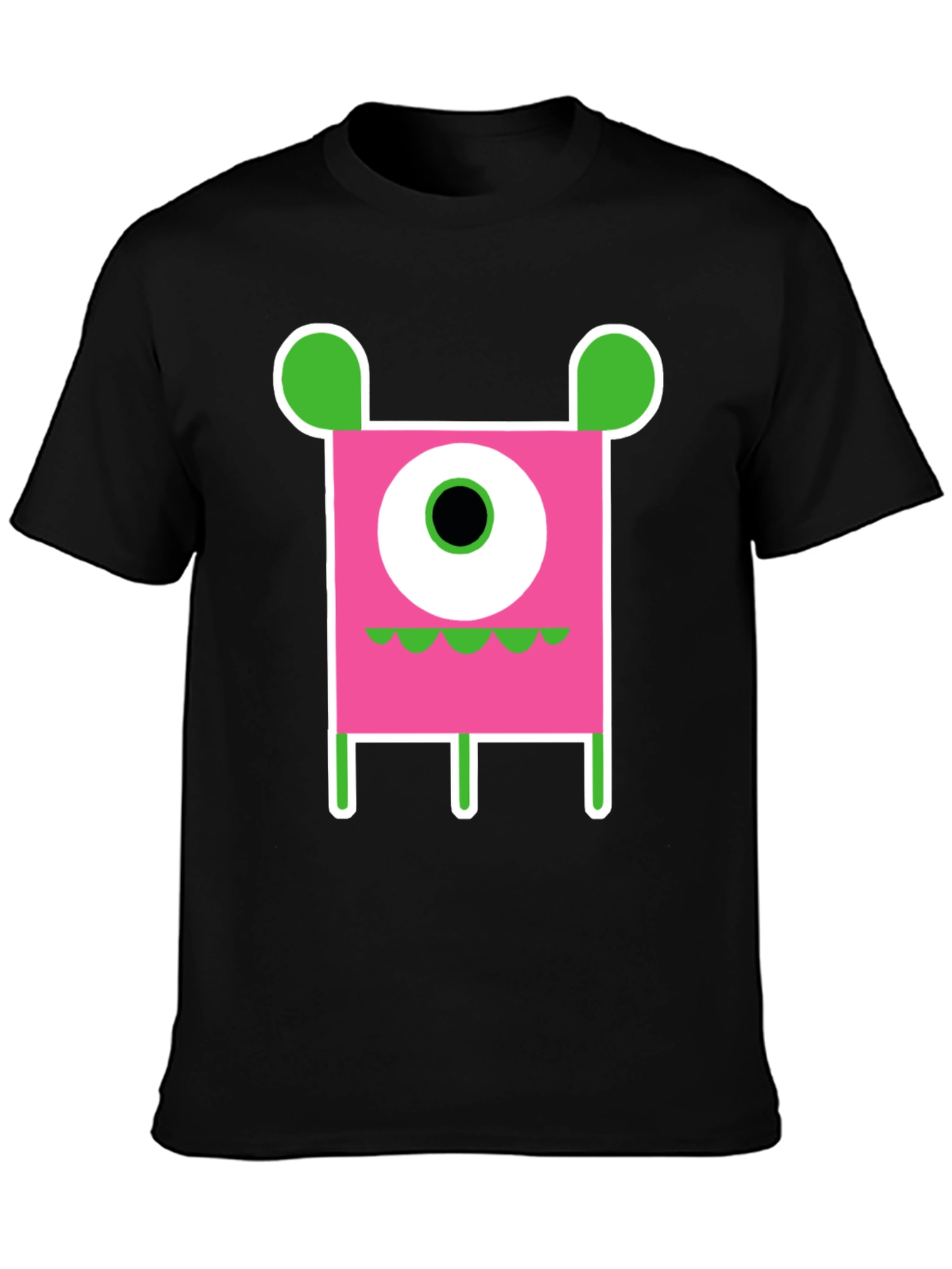 Funky One-Eyed Monster Graphic T-Shirt - Black Cotton Tee