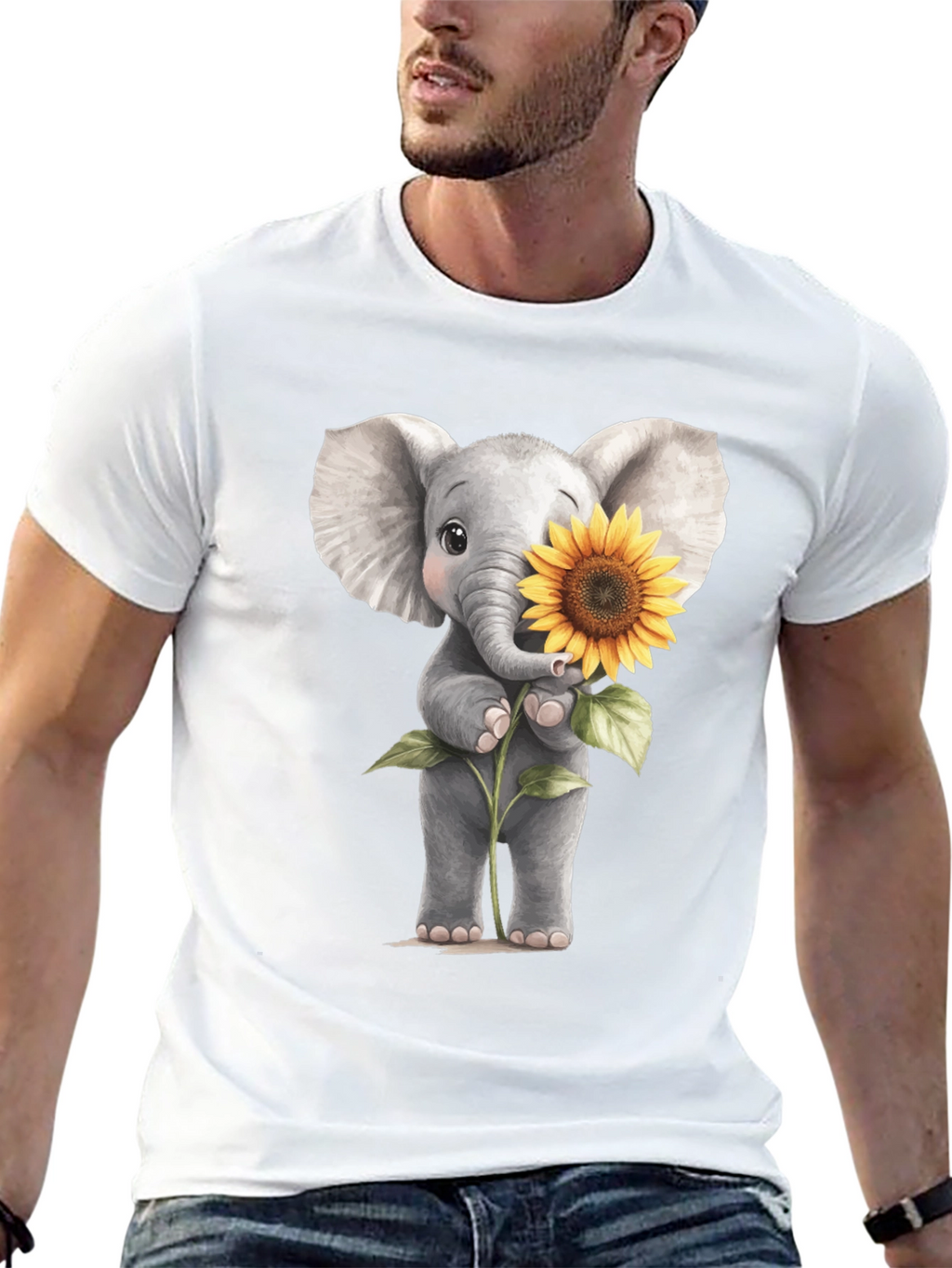 Elephant & Sunflower Graphic Tee