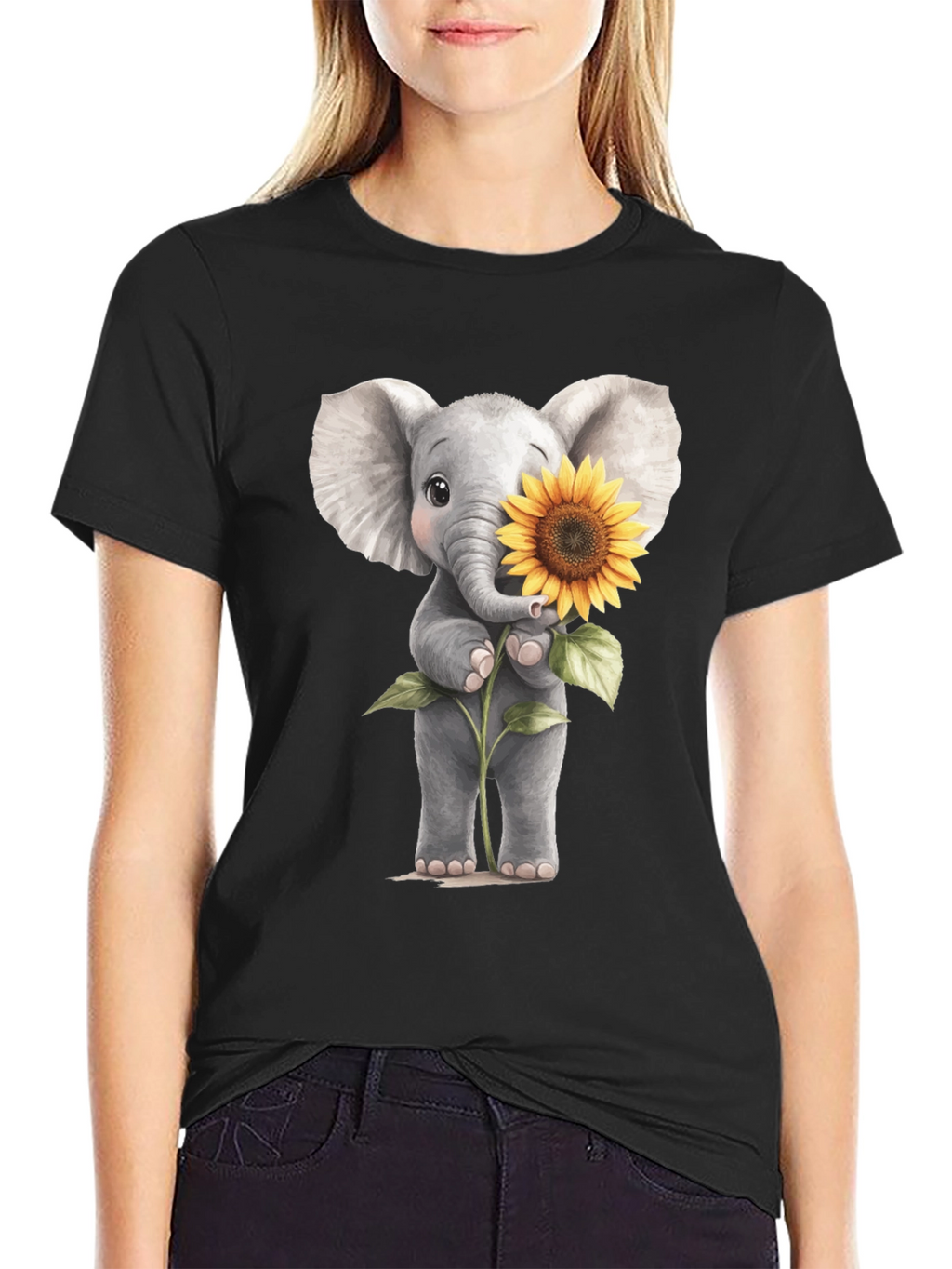 Elephant & Sunflower Graphic Tee