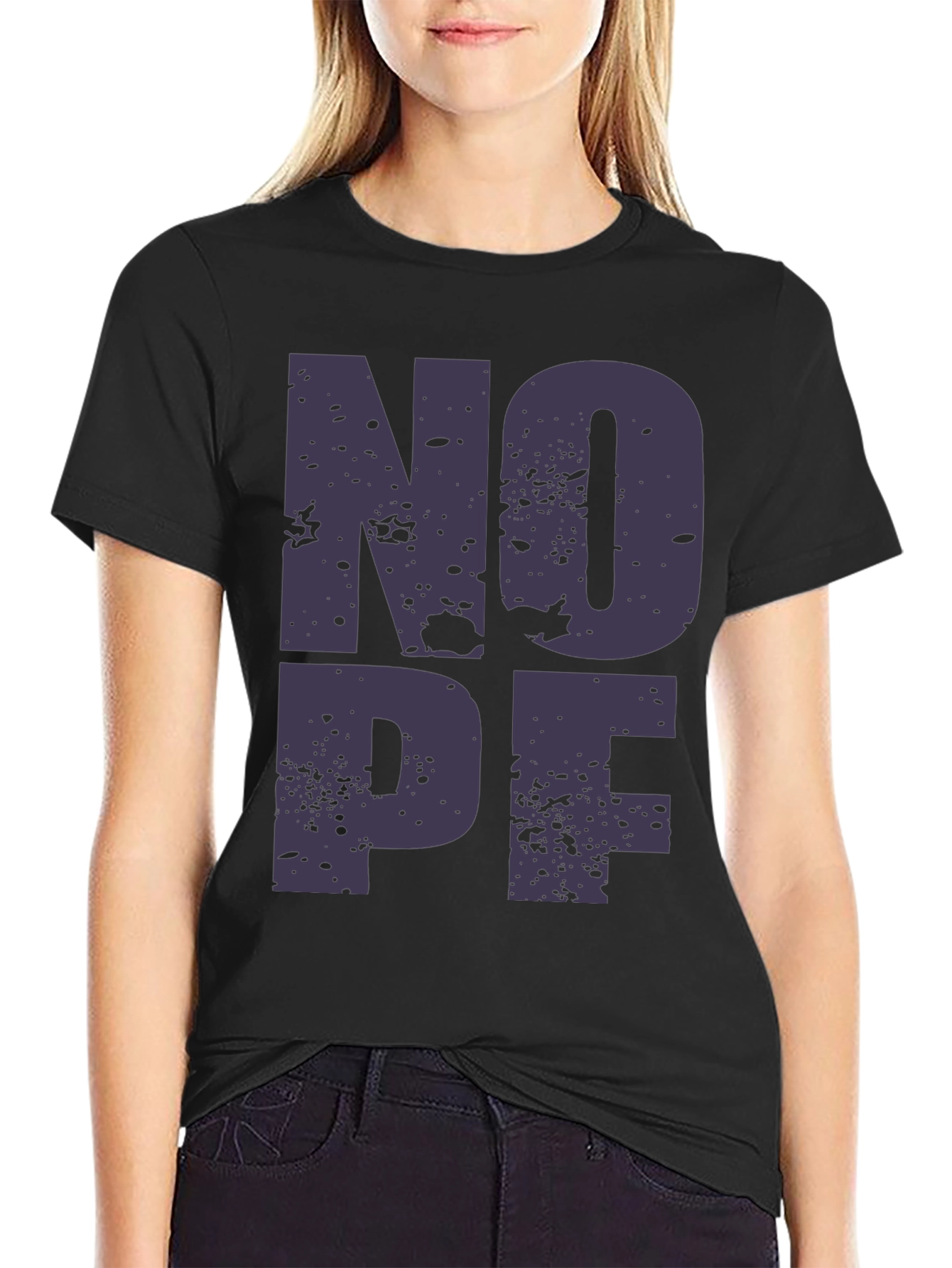 NOPE Graphic T-Shirt - Casual Black Tee